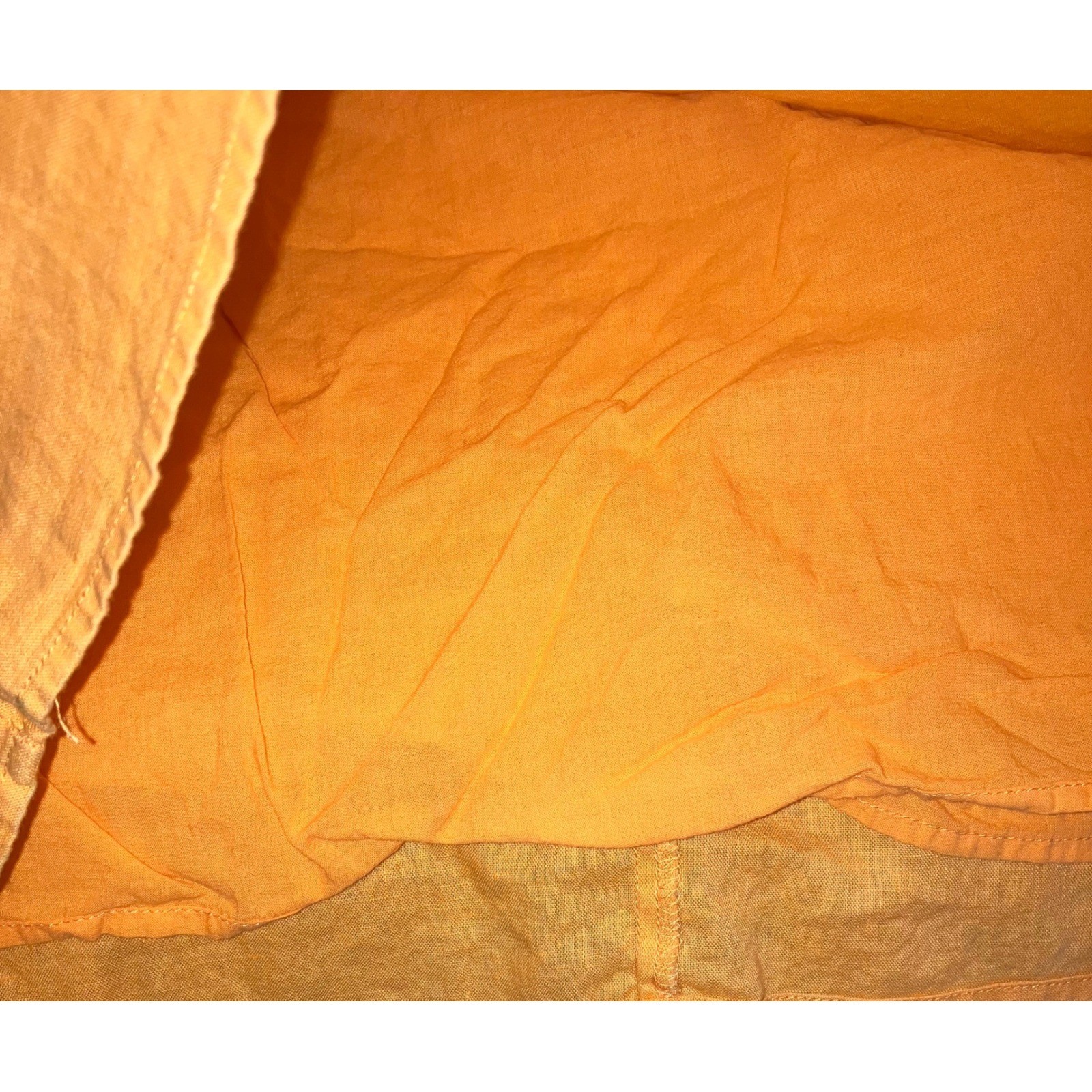 Chic Mini Dress 8 Orange Linen Cotton Lightweight Lined Vibrant Boho Festival