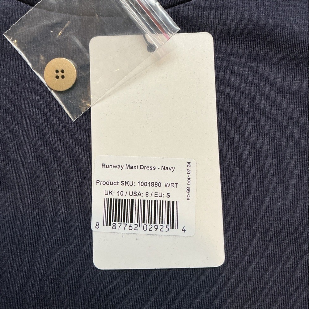 Saint + Sofia Runway Maxi Dress Navy Size 6 New With Tags