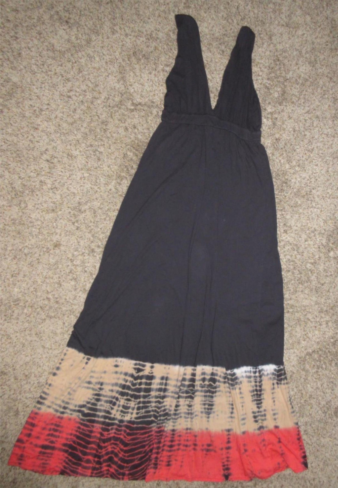 GYPSY 05 LONG MAXI HALTER SUN DRESS SZ XS BLUE PINK TIE DYE ORGANIC COTTON USA