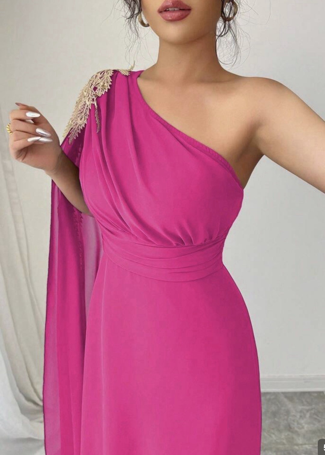 Glam Collection Size M Off-Shoulder Pink Embellished Maxi Prom Gala Event Gown M
