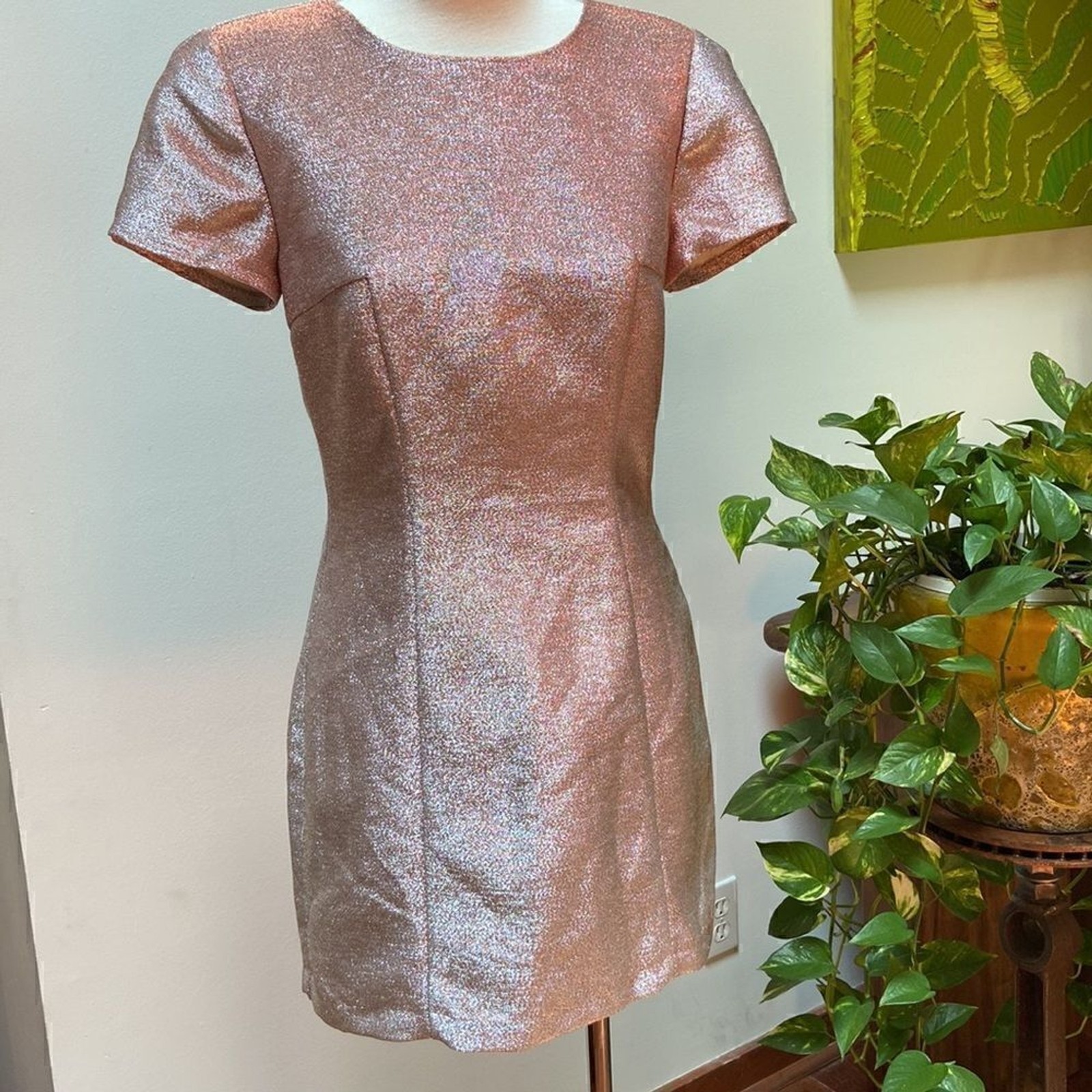 Express Rose Gold Metallic Shimmer Open Back