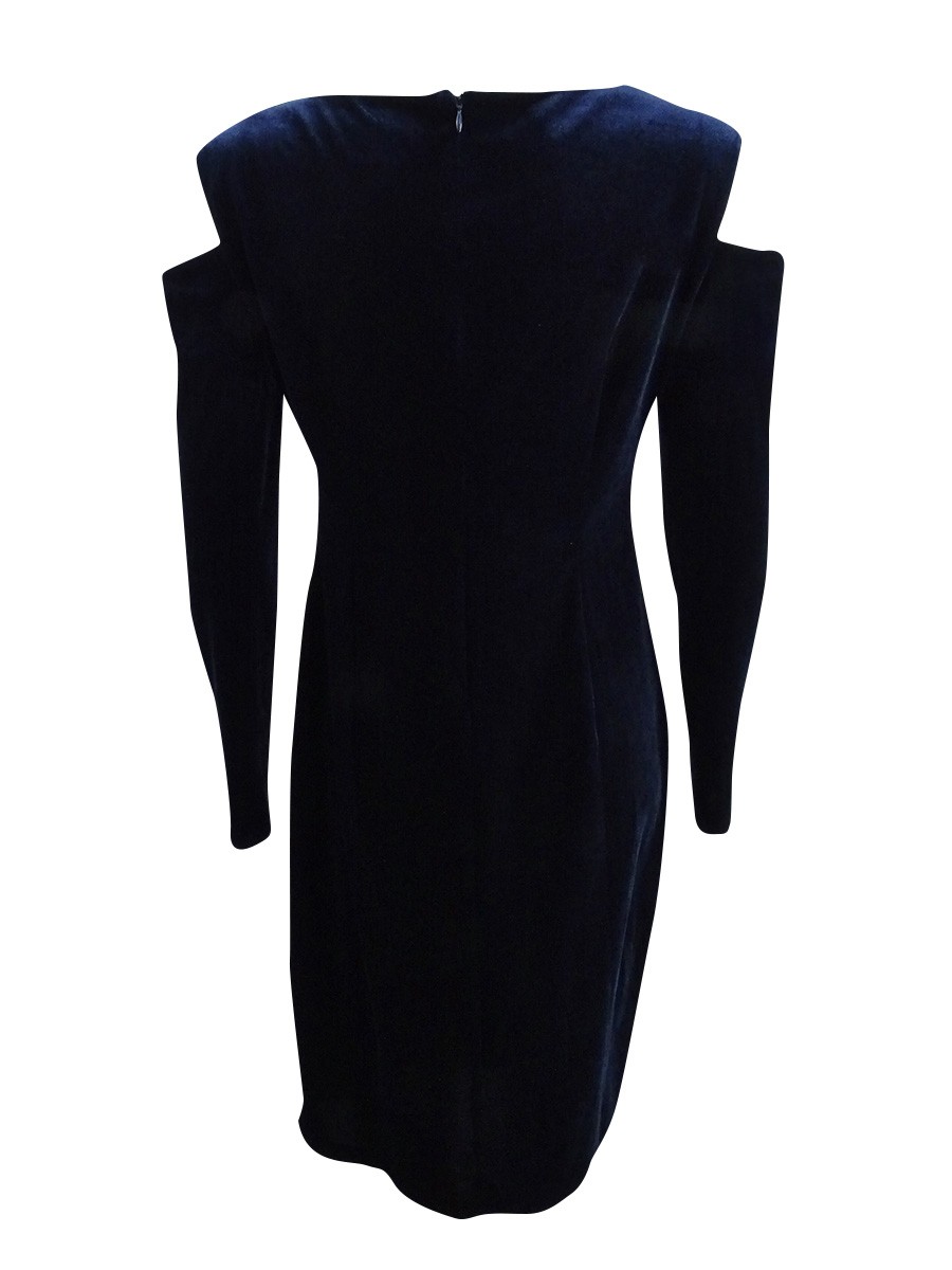 Connected Women’s Cold Shoulder Velvet Sheath Dress
