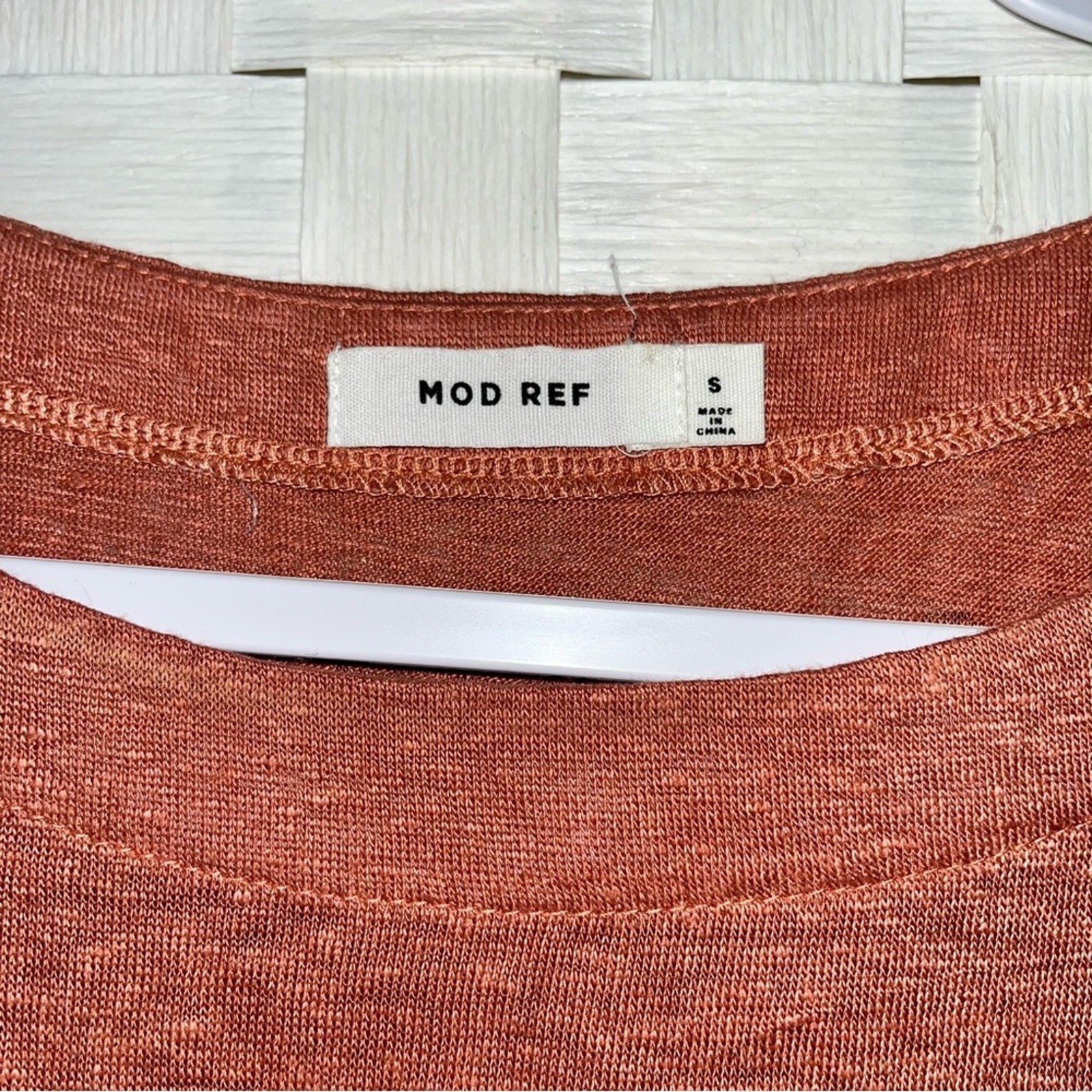 MOD REF 100% Linen Gathered Ruched Asymmetrical Dress Women’s Size Small Salmon