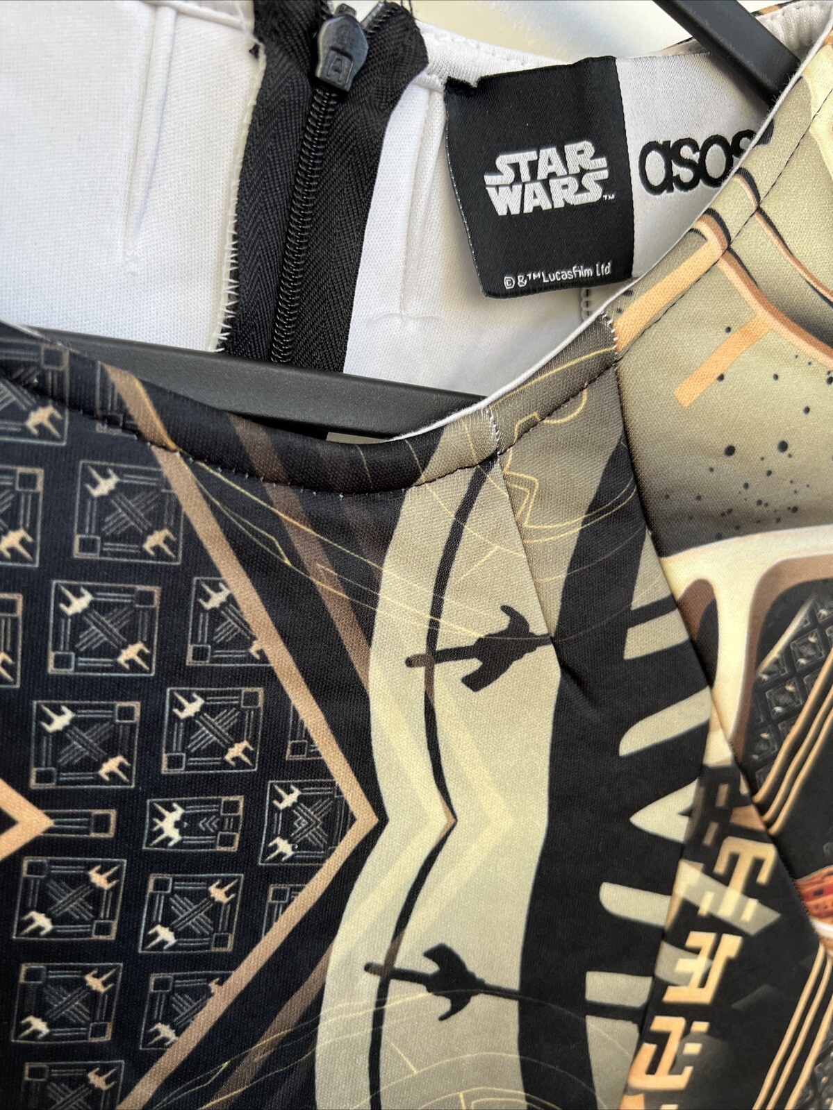 ASOS Star Wars Collection Dress US 0 Millennium Falcon Galactic Half Zip Rare