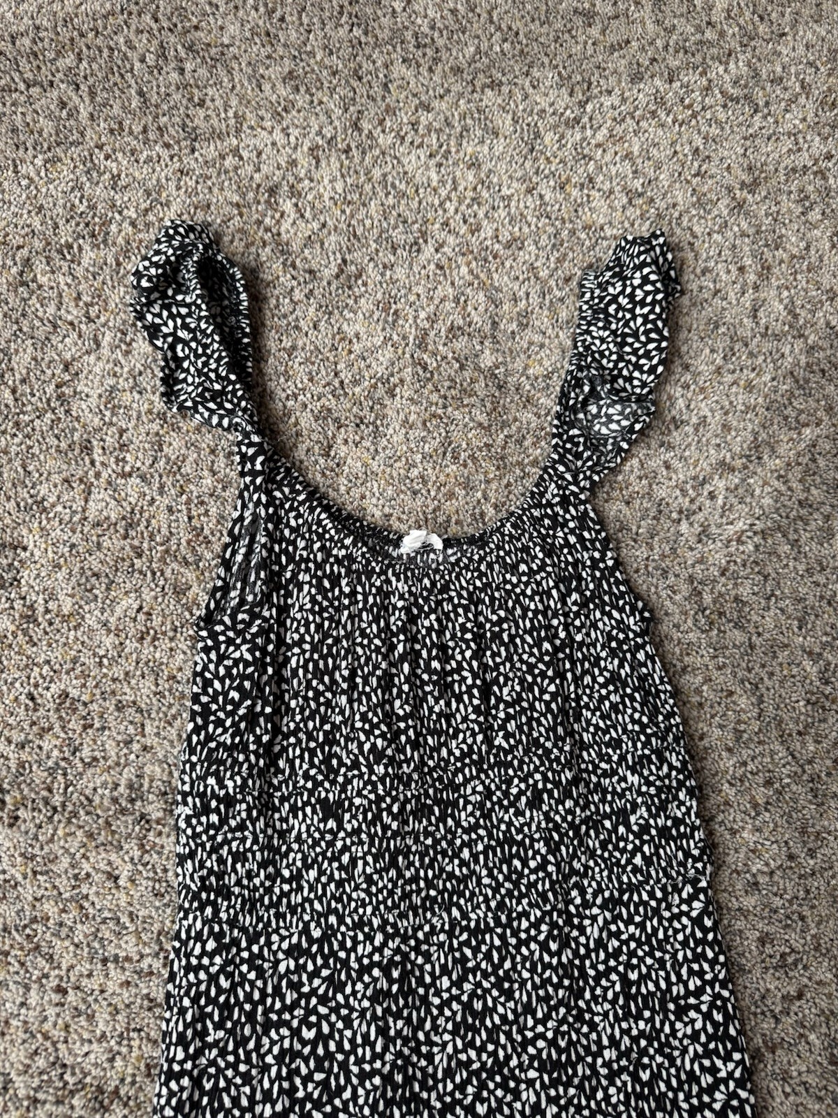 Cotton Candy LA Women’s Mini Black & White Sundress Ruffle Hem — Size Small