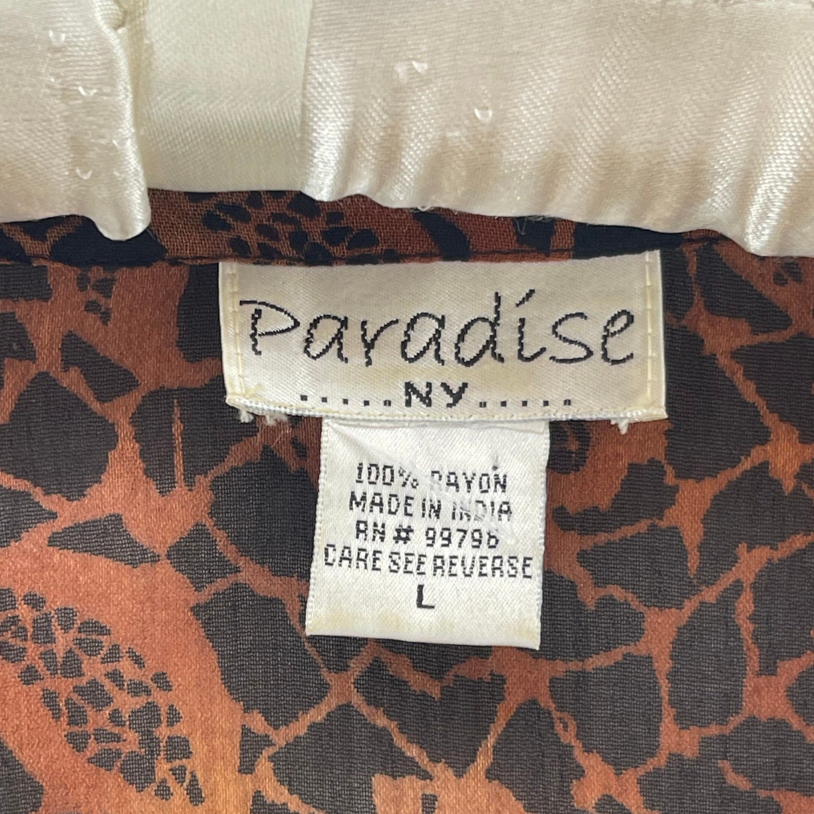 Boho Crinkle Duster Dress Womens L Brown Sequin Sheer Button Front 90s Festival