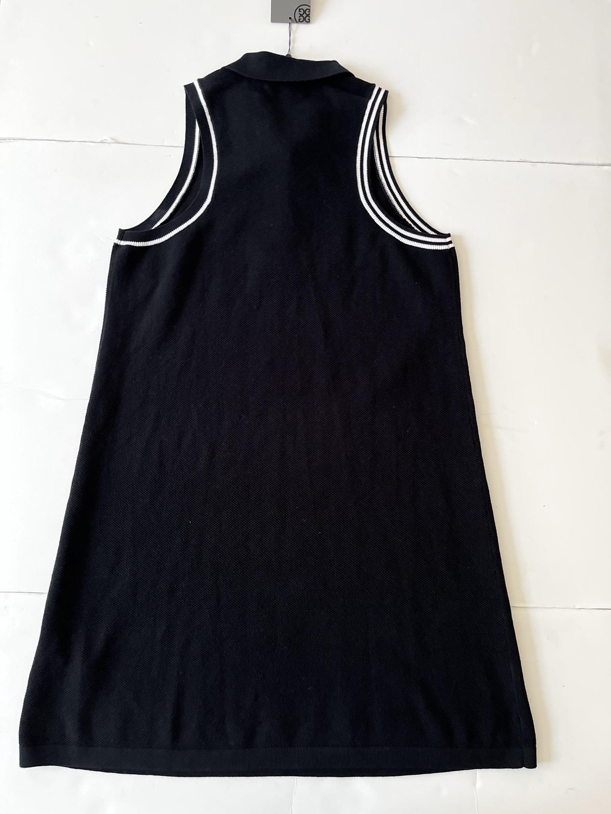 G/FORE Dress Womens L Black Collared Knit Sleeveless Polo Golf Shift Cotton NWT