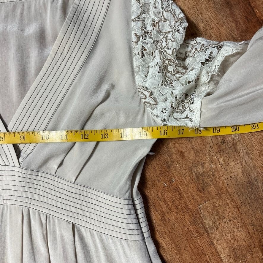Banana Republic 100% Silk Special Occasion Dress Womens 4 Empire Romantic Lace