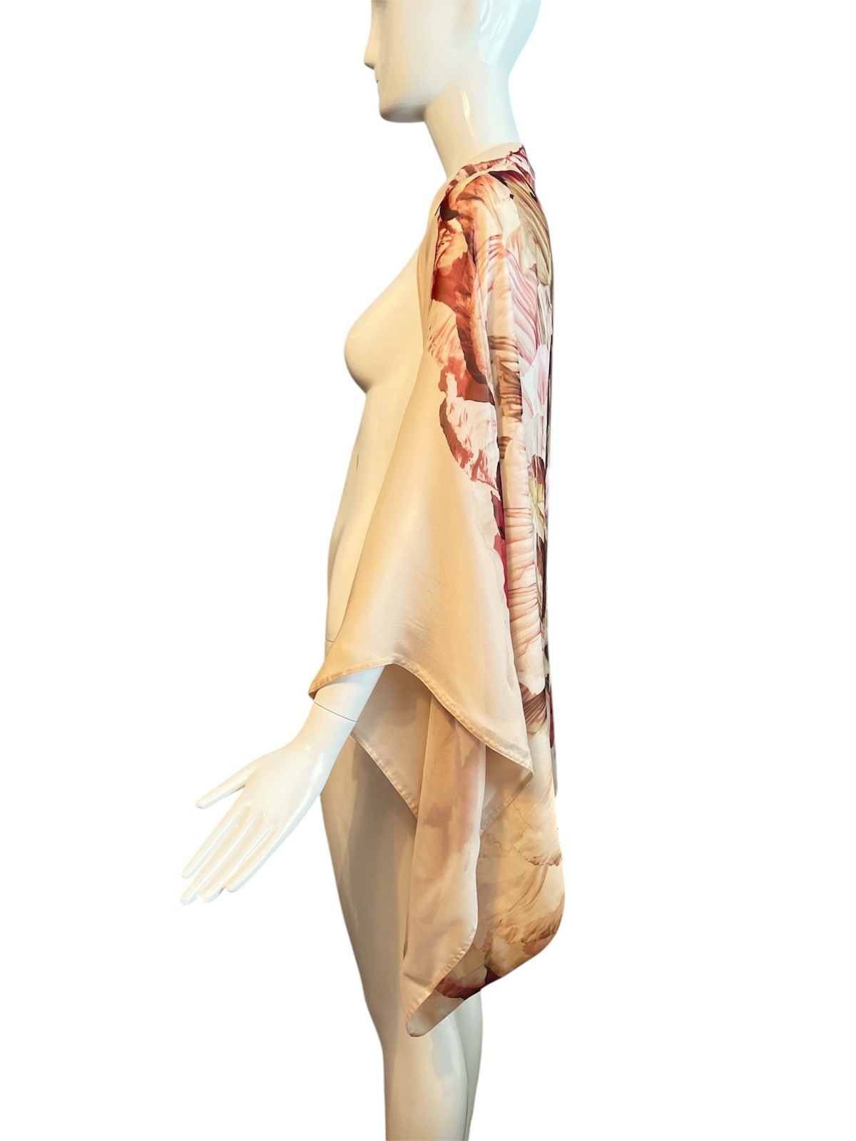 Alexander McQueen Vintage Silk Georgette Pink Cape Shawl NOS w/Tags!