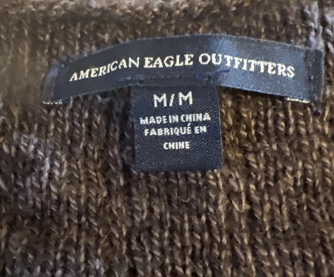 American Eagle Knit A-line Swing Dress Space Dye Heathered Goblincore Lagenlook