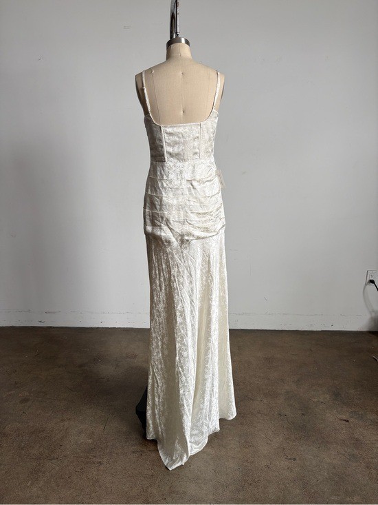$729 NWT For Love And Lemons “Ophelia” Lace-Up Maxi Gown in Ivory Sz 4