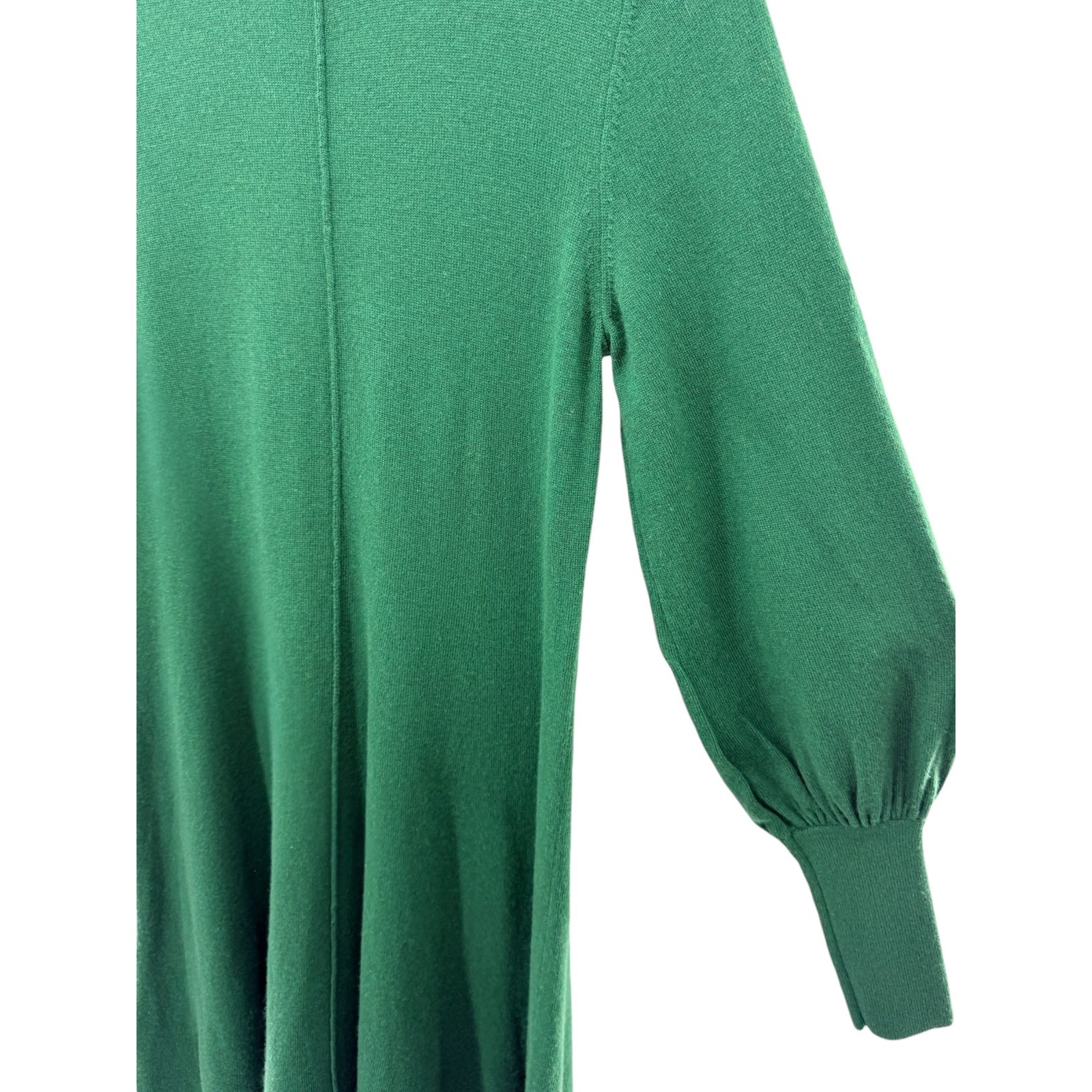 Boden Emerald Green Long Sleeve Sweater Dress Puffed Sleeve Knit Women US 6R