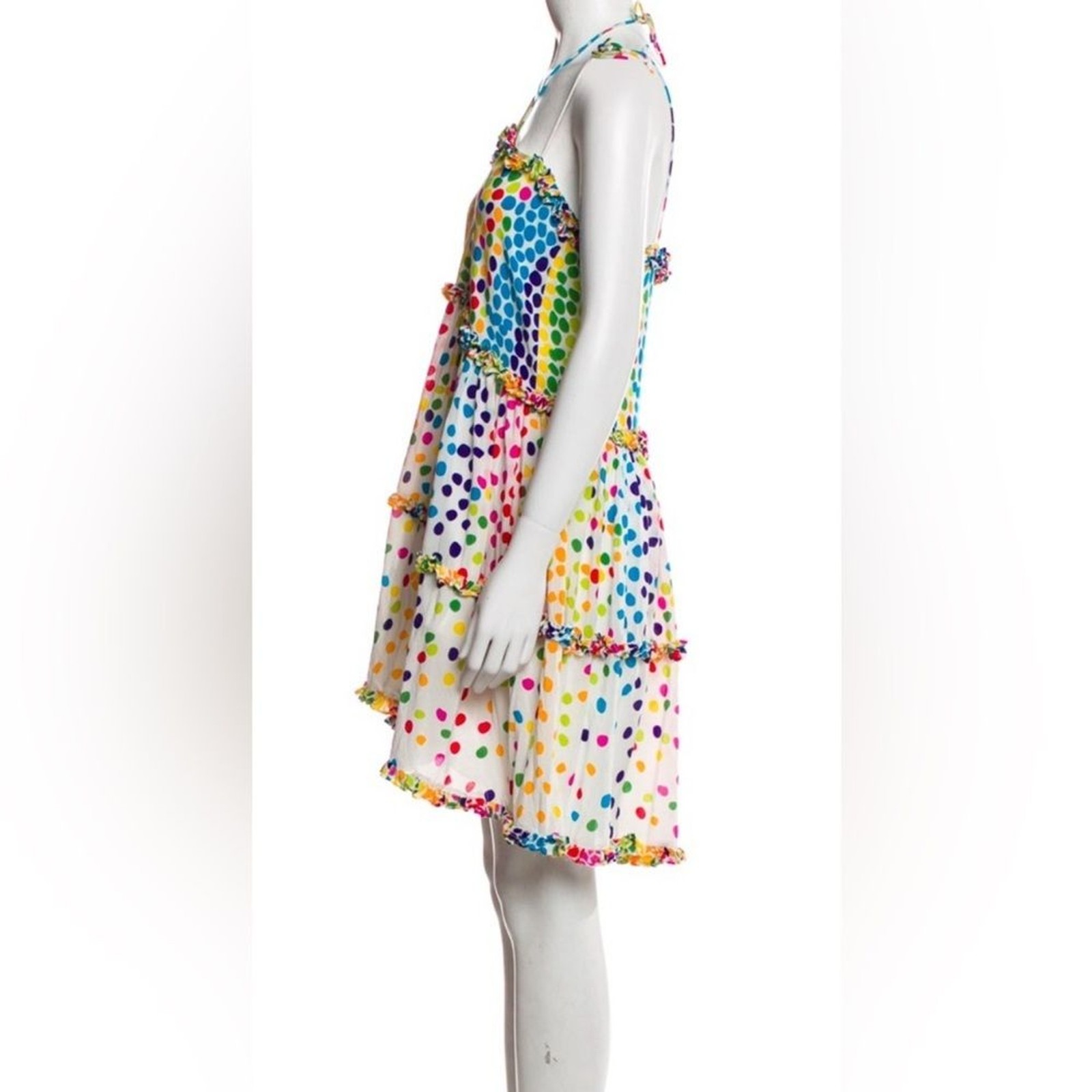 All Things Mochi Blessica Multicolor Bohemian Polka Dotted Mini Rainbow Dress