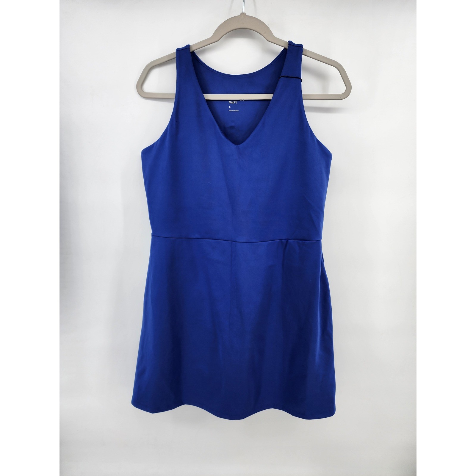 GapFit Womens Royal Blue Sleeveless V-Neck Active Tennis Dress Size L
