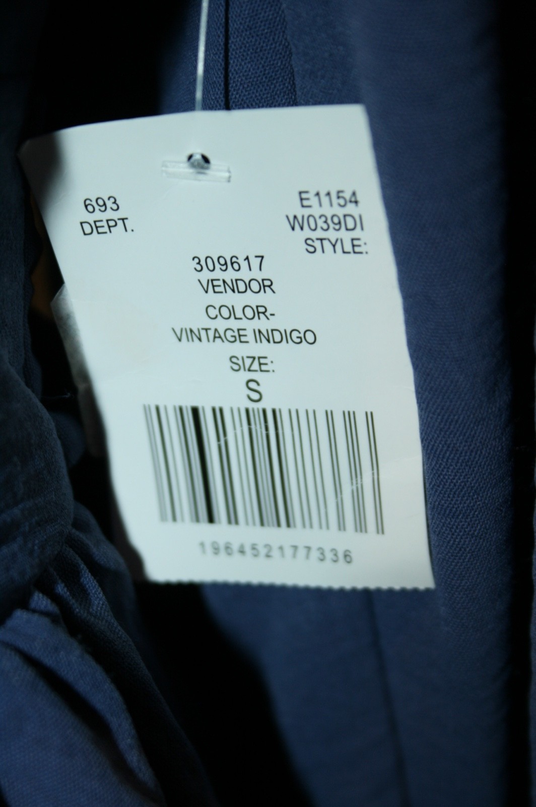 NEW Originality Womens Indigo Blue Long Sleeve Babydoll Tiered Dress SZ S