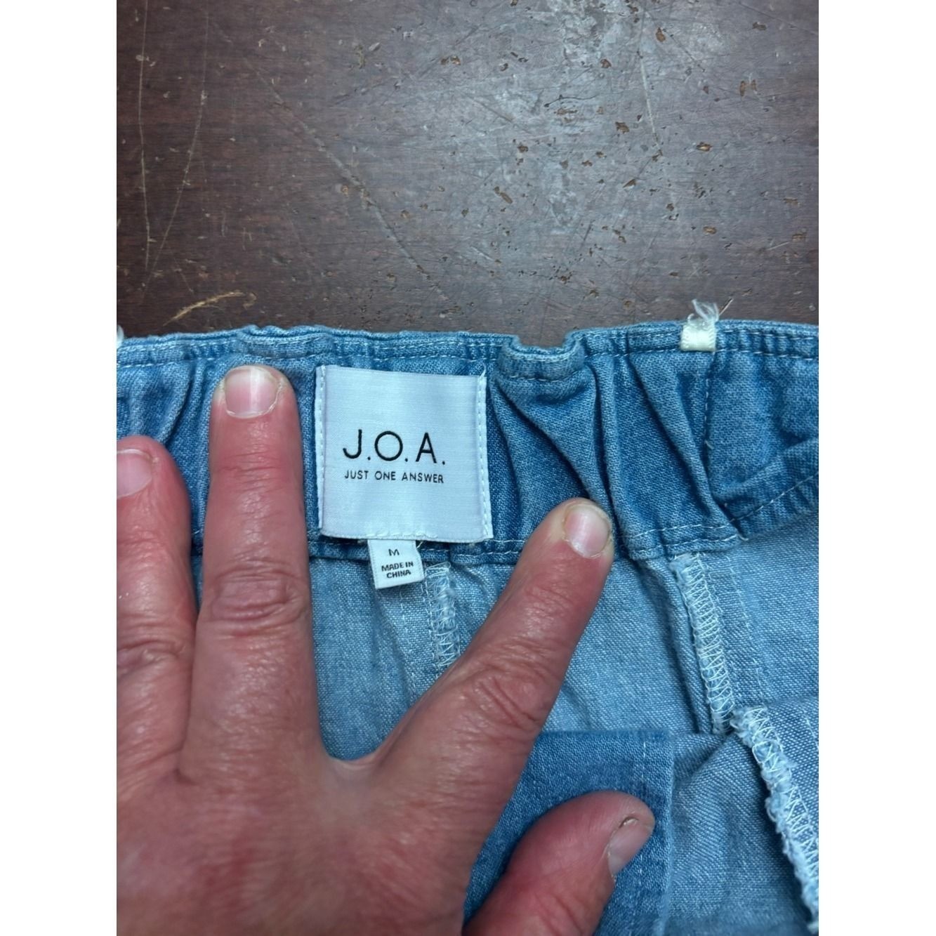 J.O.A. Denim dress buckle button down silver hardware medium Cowgirl rodeo