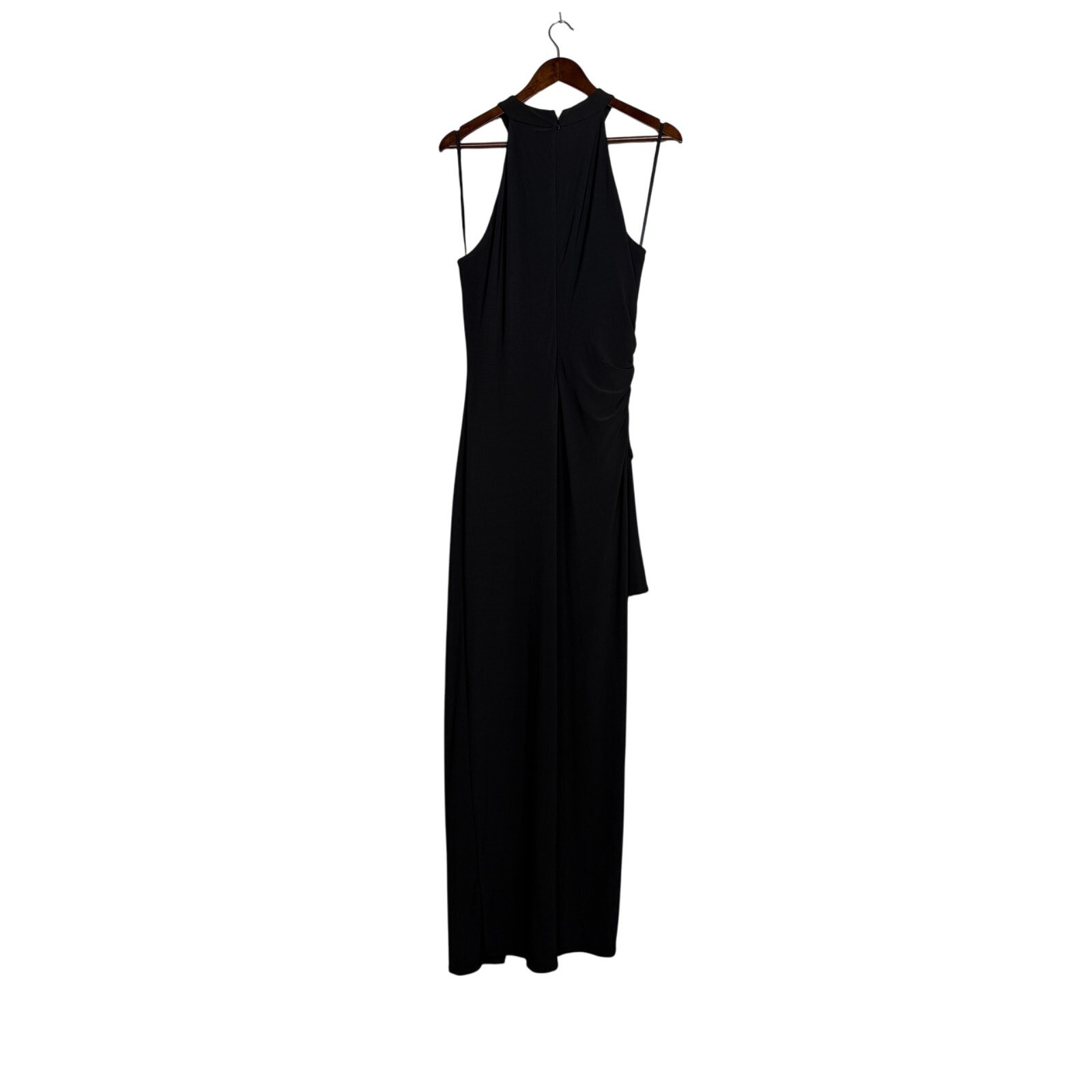 Laundry by Shelli Segal Sleeveless Mock Neck High Low Gown Back Zip Up 10 Black