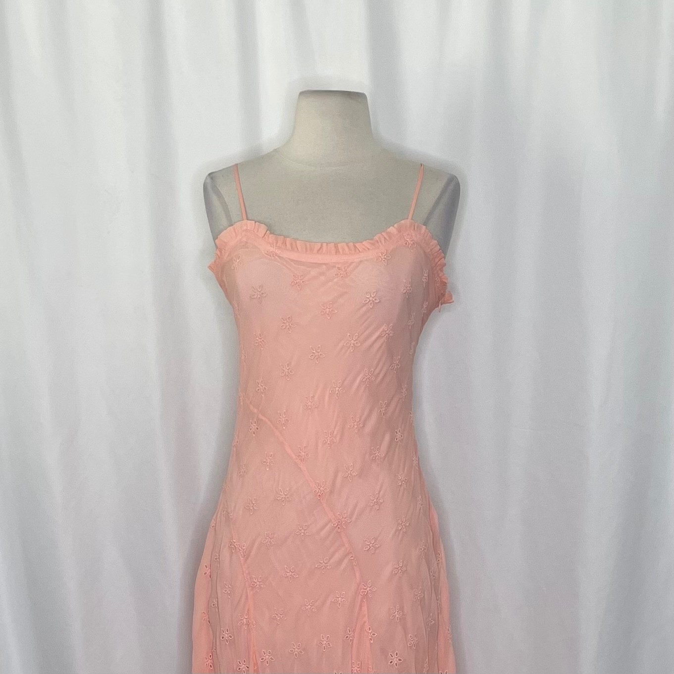 NWT!! J. CREW Collection Eyelet Maxi Slip Dress Blushed Peach Pink Fairy Size 6