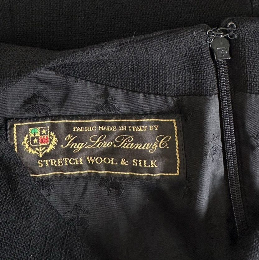 Brooks Brothers Loro Piana Sheath Dress Women’s 14 Black Stretch Wool Silk Lined