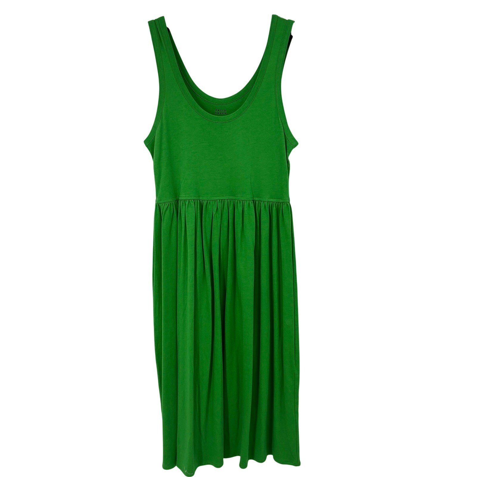 Falls Creek Womens Green Empire Waist Midi Tank Dress S Cotton Modal Beachy