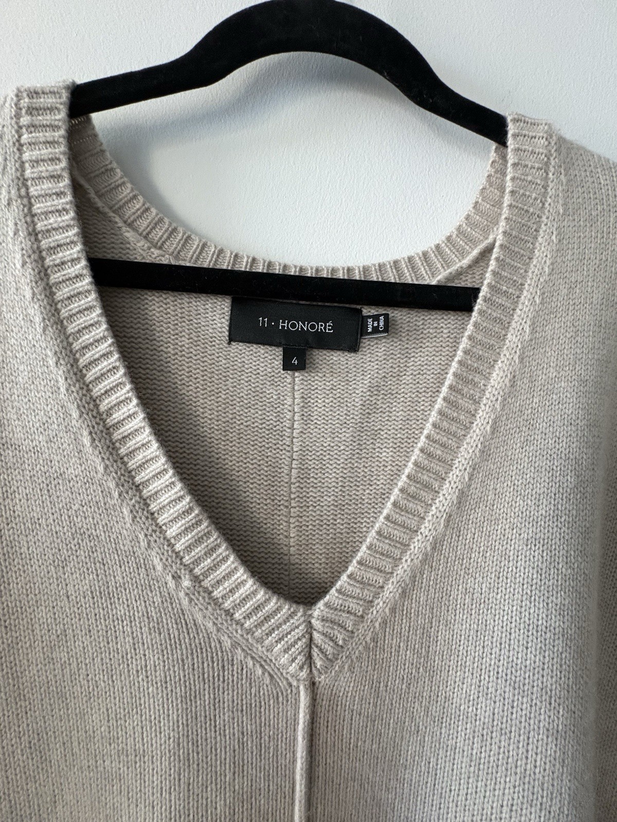 11 Honore Plus Size 4x Neutral Beige Wool-Cashmere Knit Sweater Pocket Dress