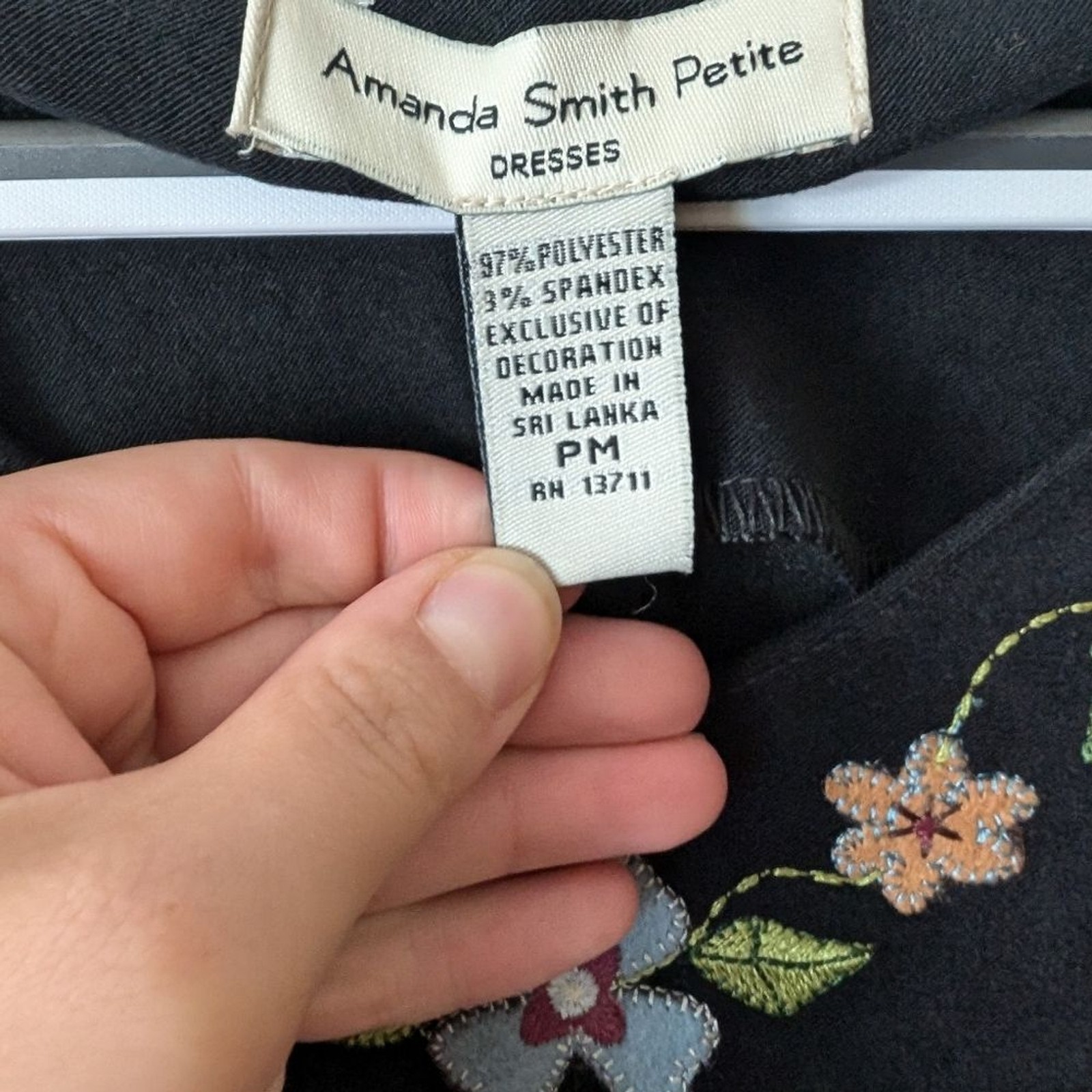 Amanda Smith 90s Cottagecore Pinafore Overall Embroidered Dress Petite Medium