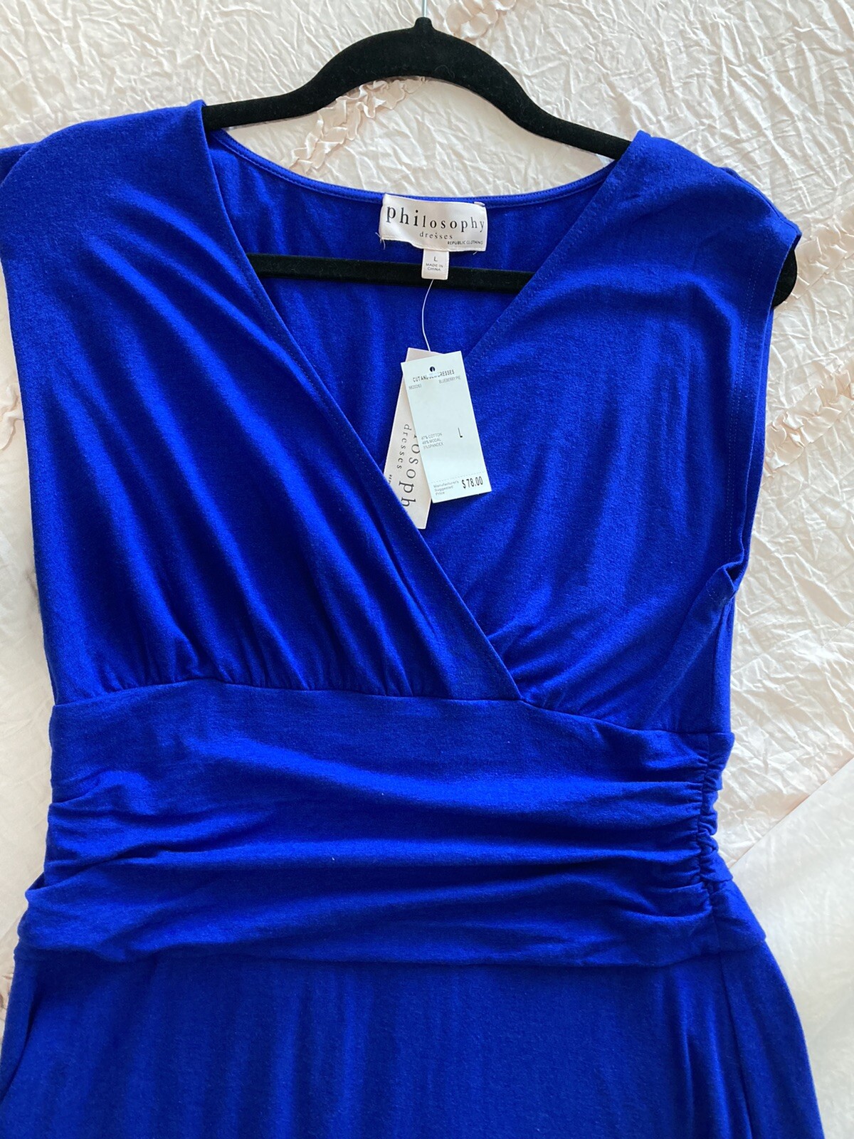 Philosophy Republic New Blue Casual Dress L -New With Tag Original Price $78