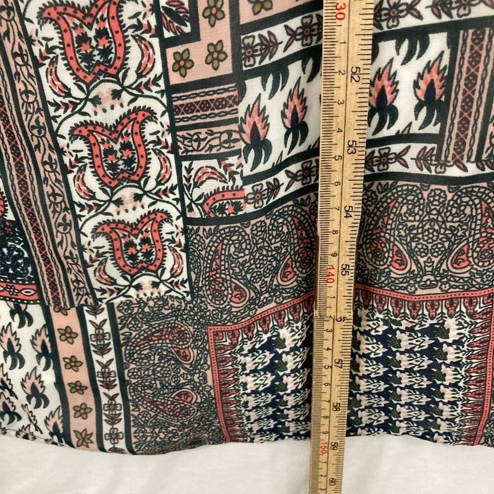 Junarose size 14 Multicolor Patchwork Boho Print Maxi Dress Feminine Vacation