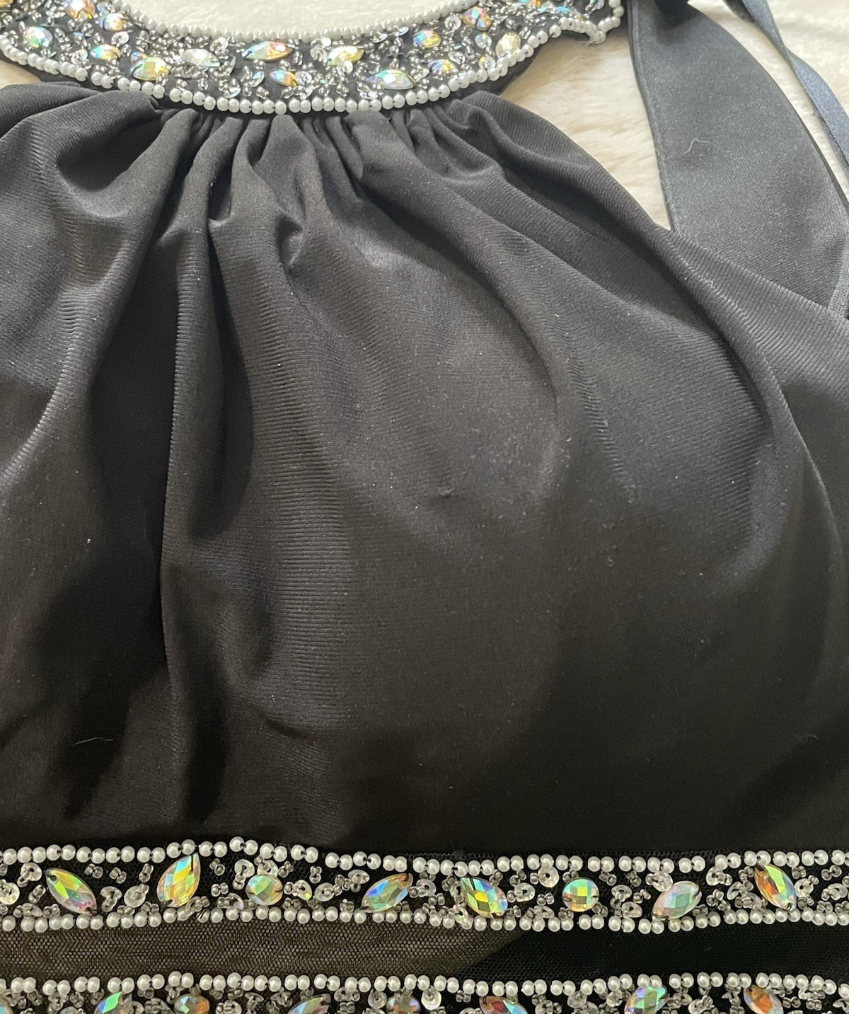 Blondie Nites Fit and Flare Black and Blue Formal/Prom Dress Juniors Size 3