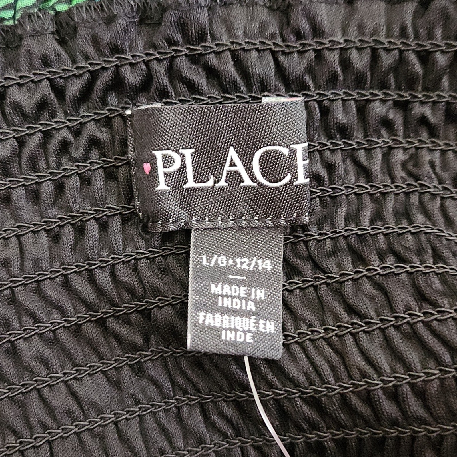 Black Multi-Colored Leaf Design Dress Size 6 Smocked Sheer Overlay Vacation NWT
