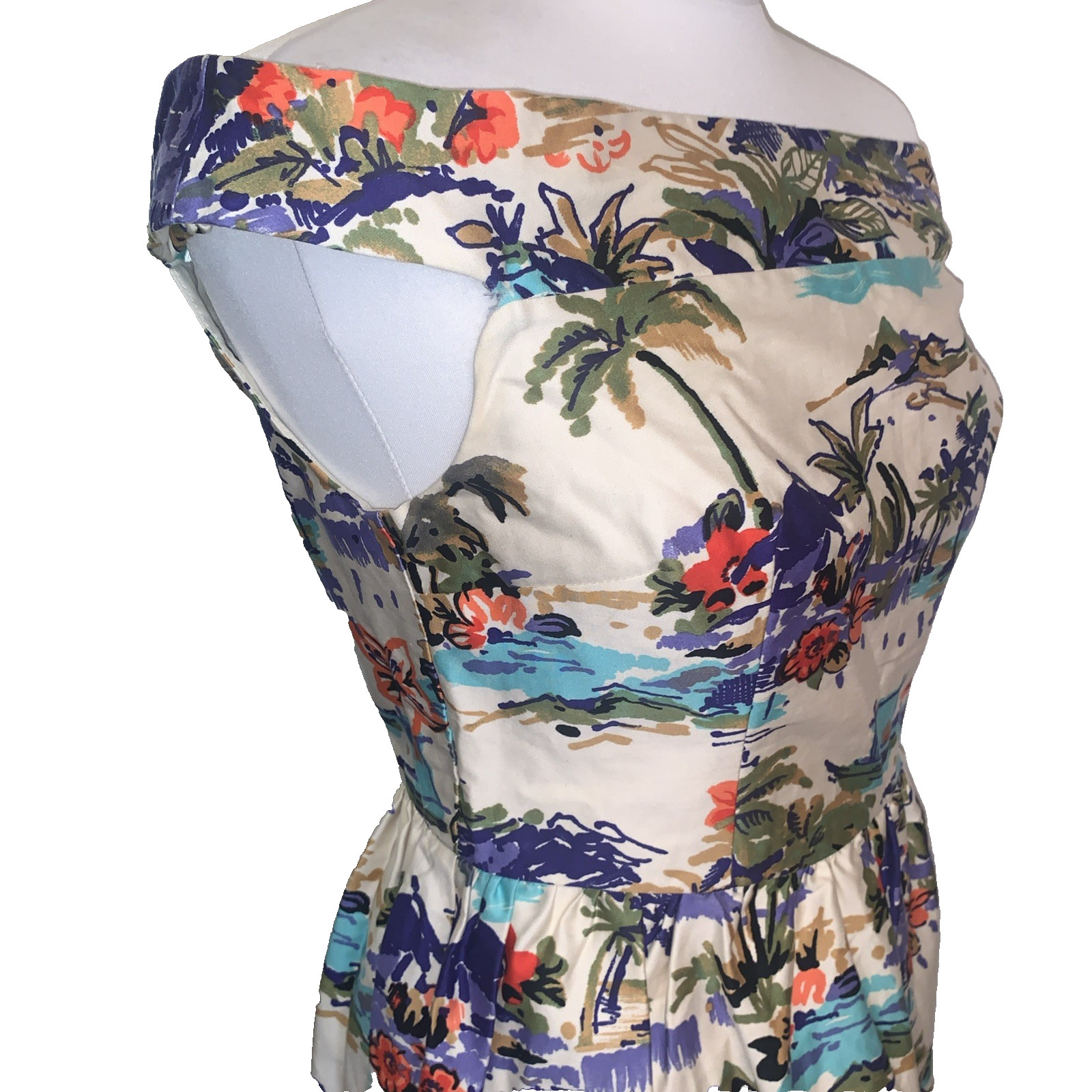Kelly Brook Size 12 Dress Tropical Print Palm Trees Sundress BRAND NEW!