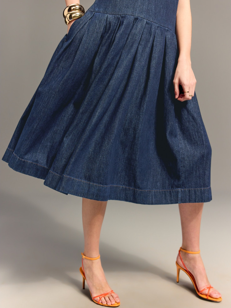 NWT Old Navy x Christopher John Rogers Drop-Waist Jean Dress Large