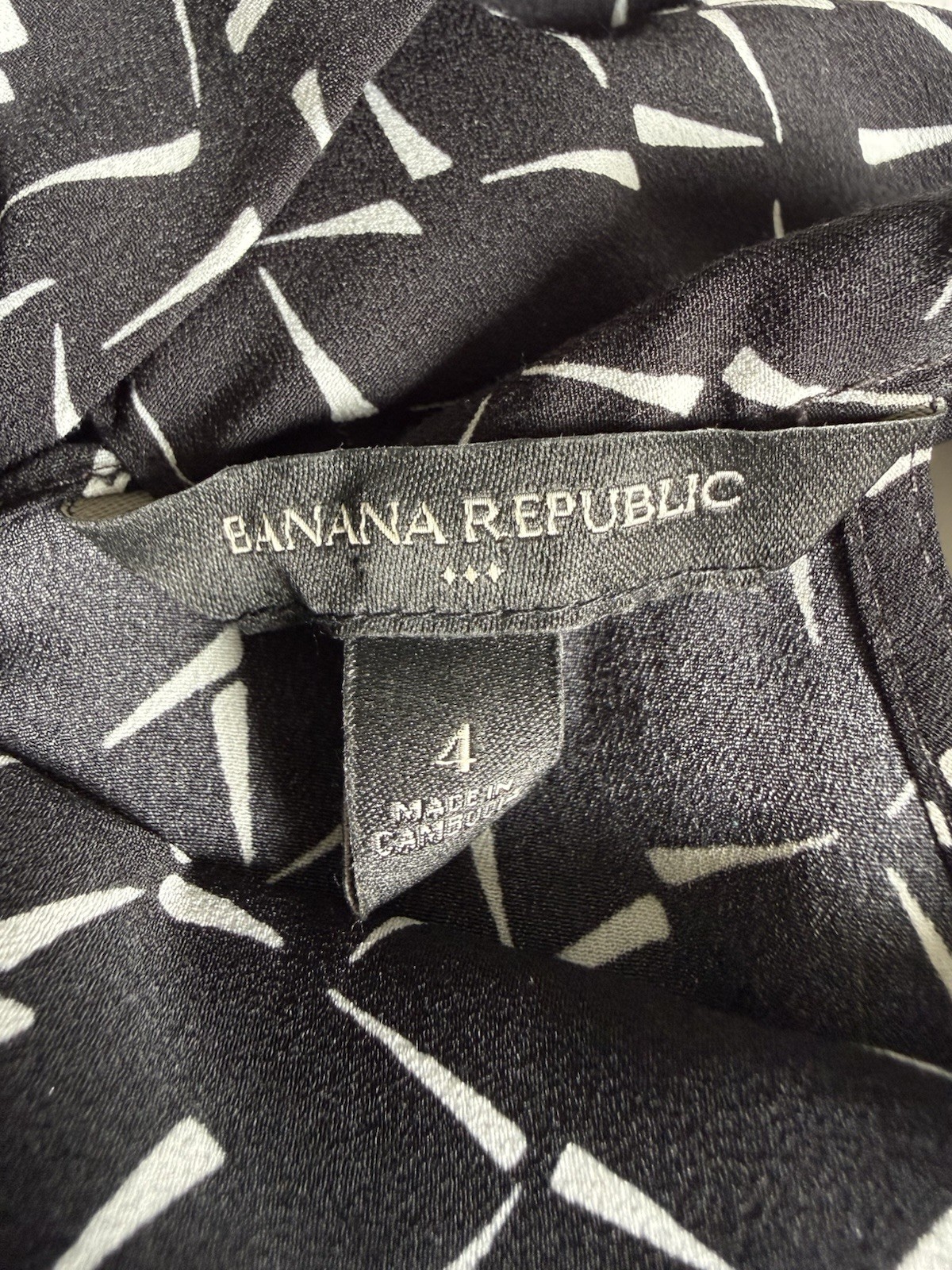 Banana Republic Black/White Geometric High Neck Sleeveless Shift Dress 4
