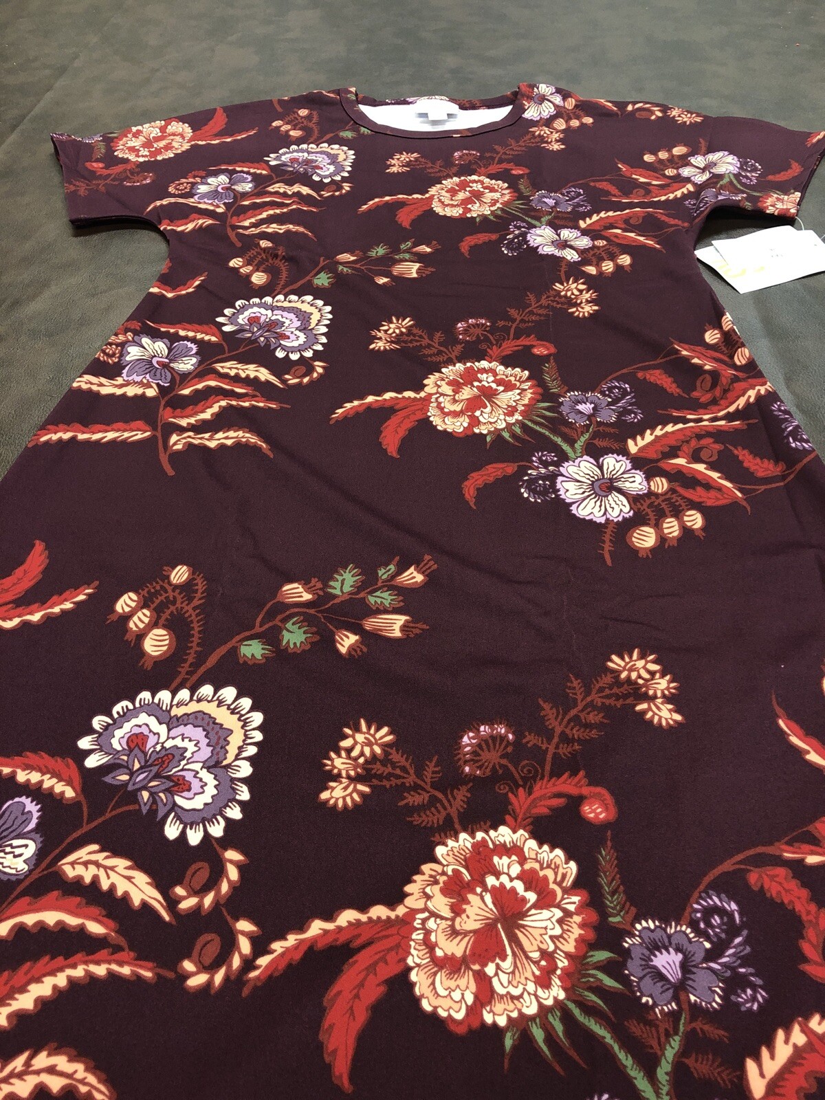 Lularoe Maria Dress 🦄 Burgundy Damask Floral Maxi Long Medium 10/12 8/10 New ❤️