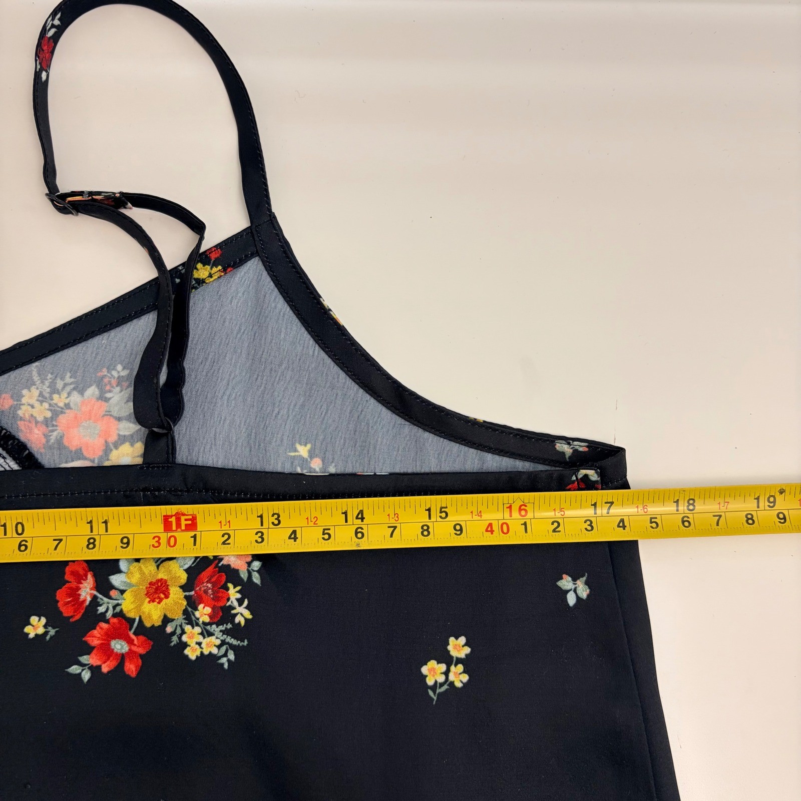 American Eagle AE Studio Floral Patchwork Midi Slip Dress Black Womens M