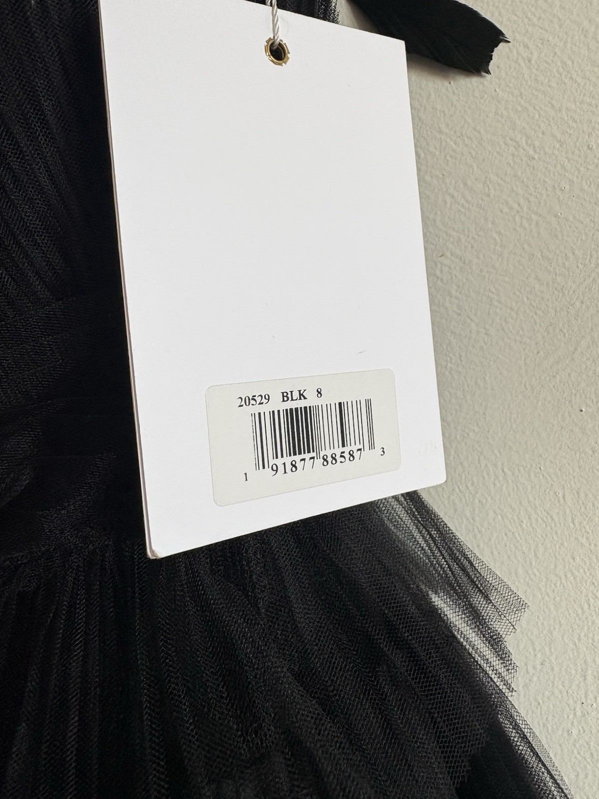 Mac Duggal 20529 Black Feathered Strapless Tulle Fit & Flare Mini Dress NWT sz 8