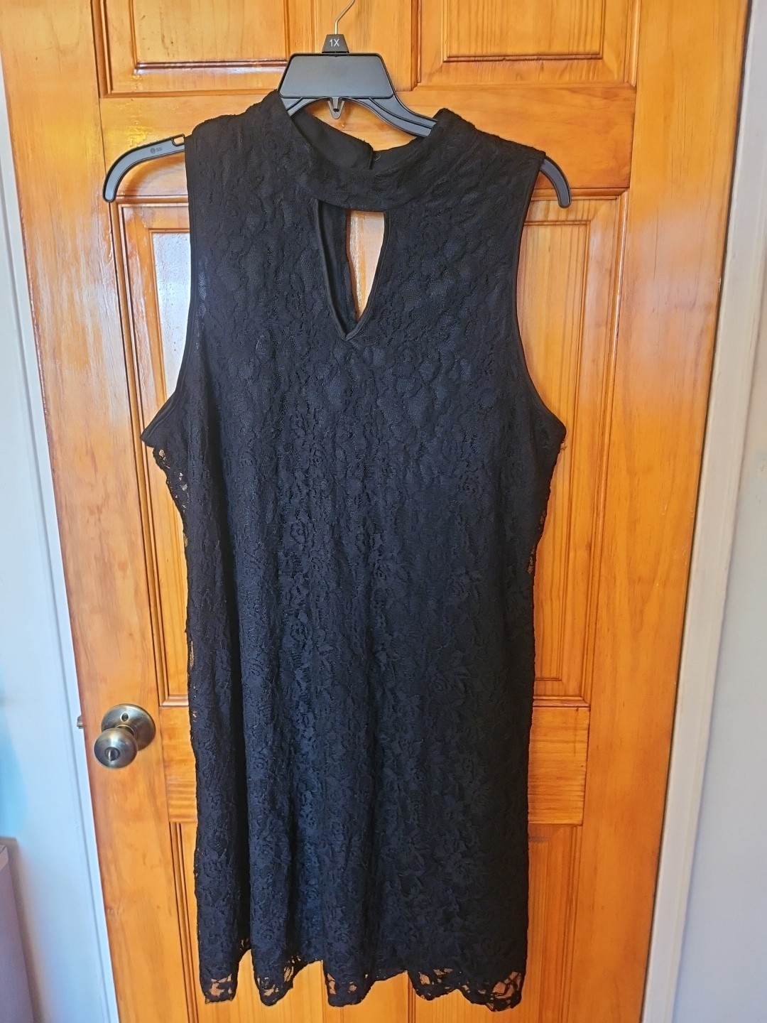 Mile Gabrielle Halter Dress Lined Black Lace Size 3X NWOT