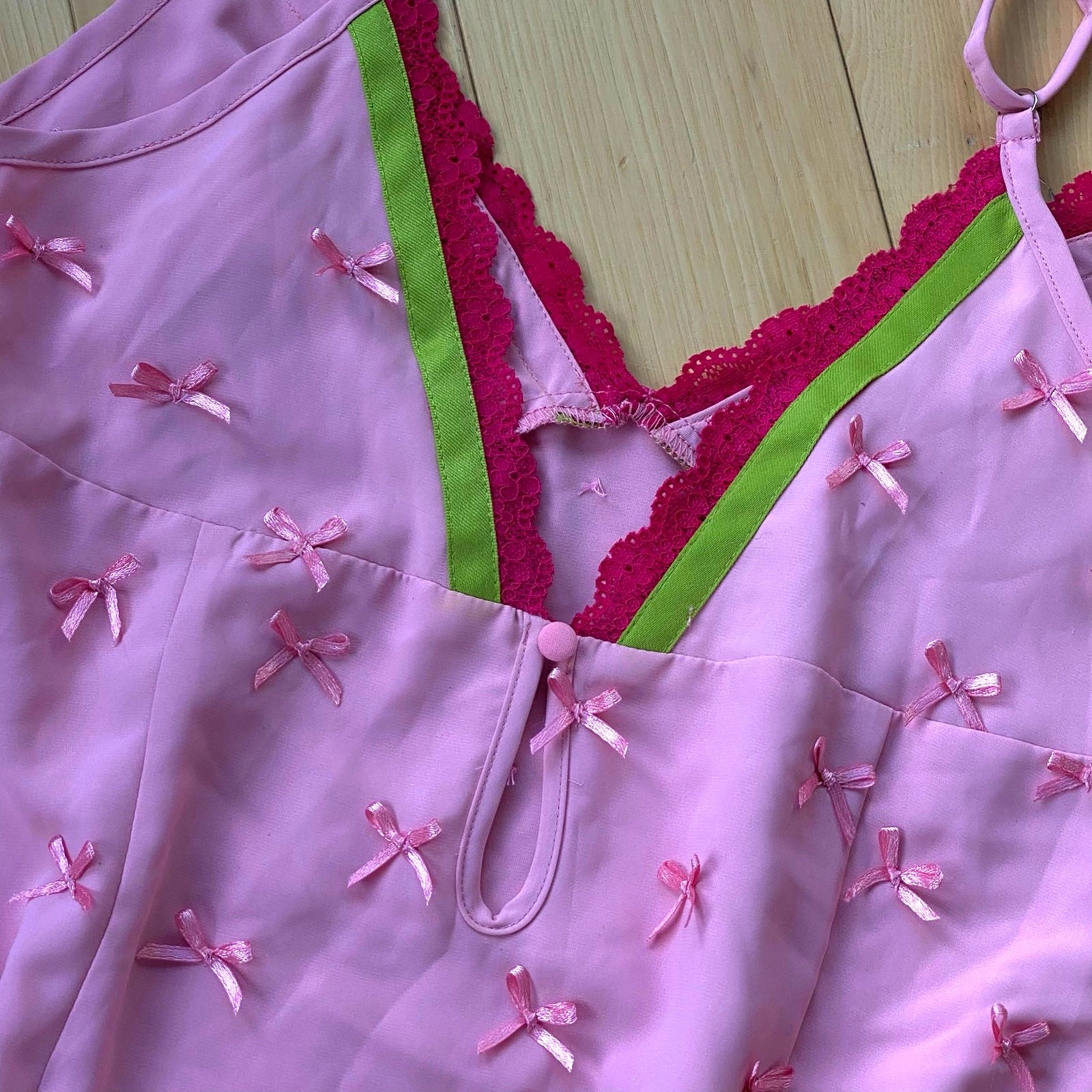 Coquette Bow Pink Balletcore Fairycore Princesscore Mini Babydoll Dress S/M