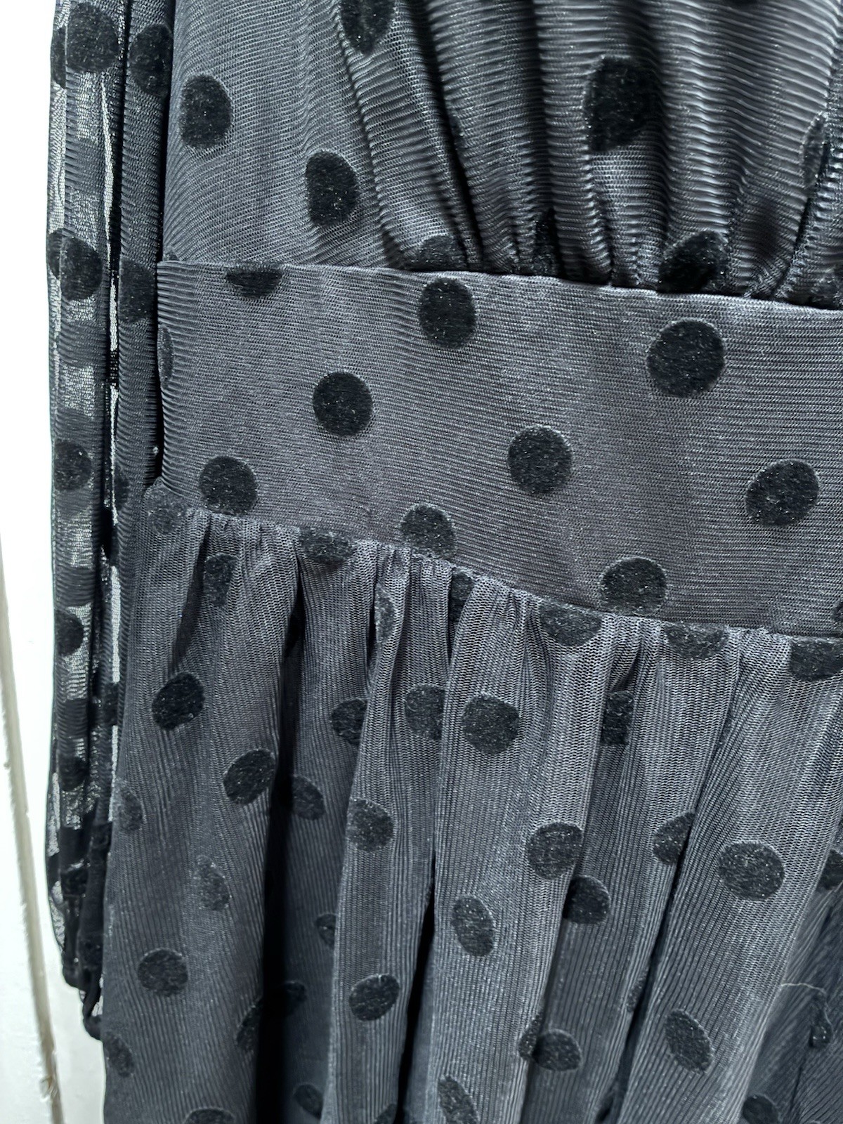 BODEN Black Polka Dot Sheer Mod Retro Dress LBD UK14 US 10 M L