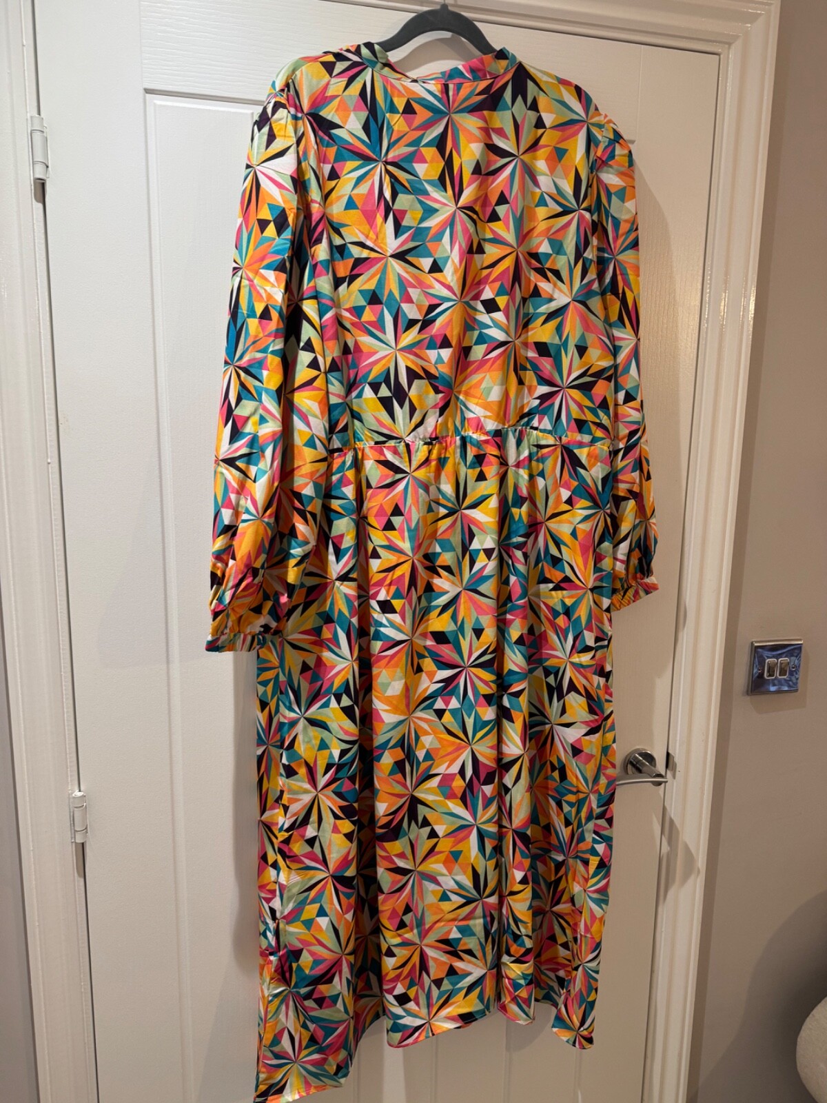 RAISHMA Multicolour Vibrant Geometric Print Midi Dress Size 22 RRP £95 BNWT