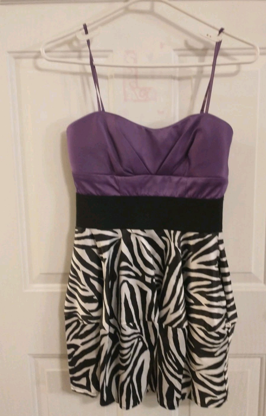 Ruby Rox Girly Purple Zebra Mini Dress With Pockets Size 9