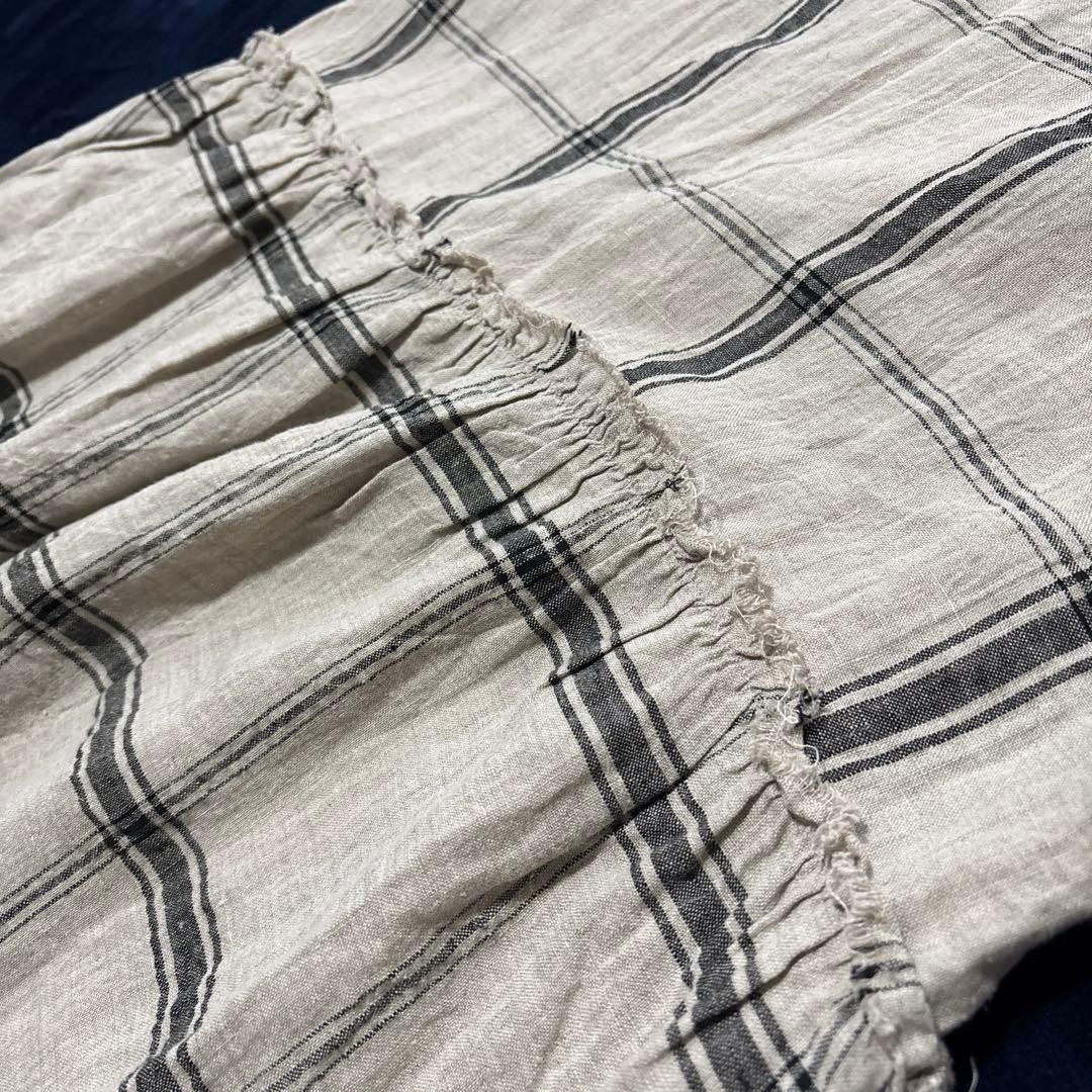 ICHI Antiquités Linen Gathered Sleeveless Dress 52cm 20.5in Width 112cm 44.1in