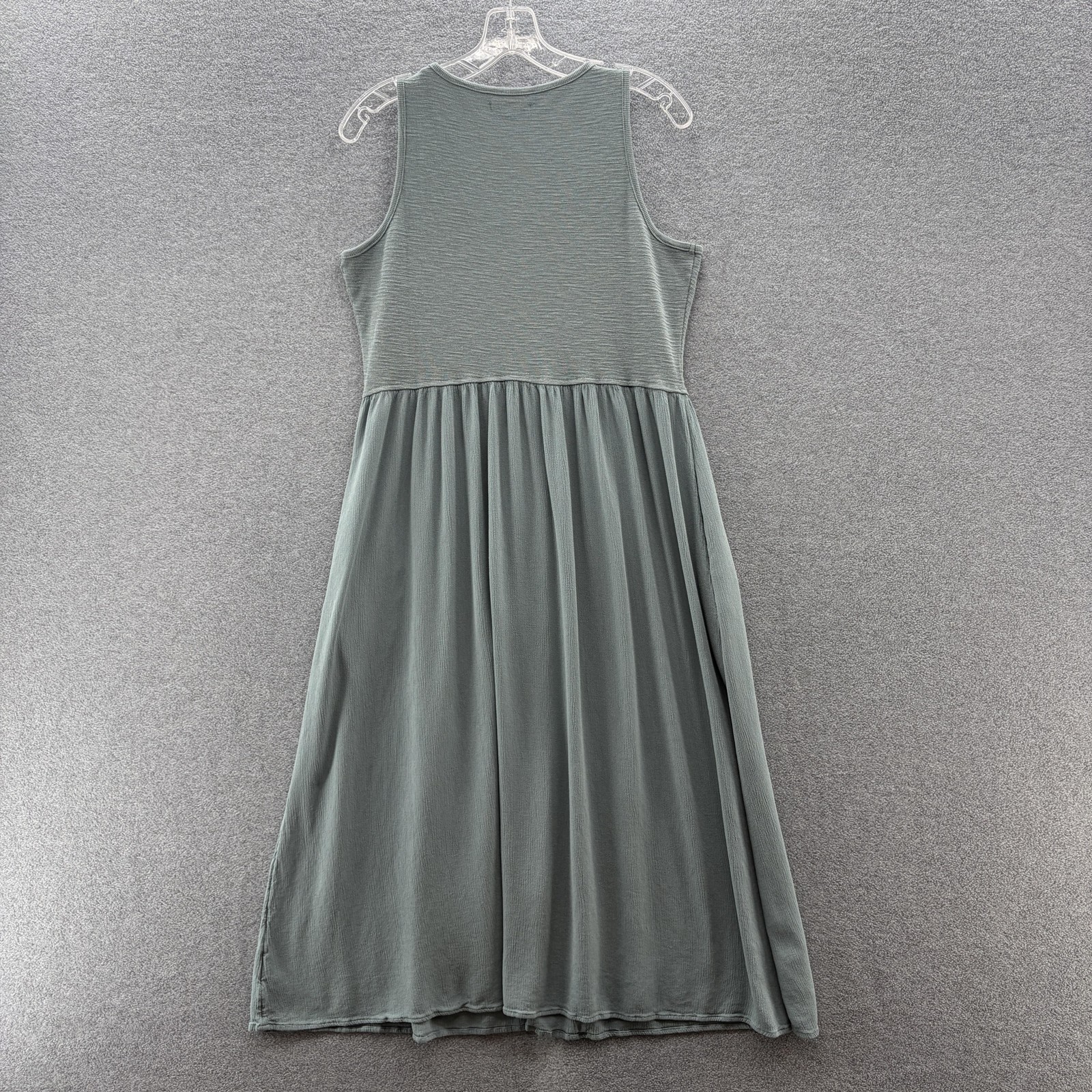 Frye Dress Medium Green Button Tank Jersey Boho Cottage Casual Relaxed Summer