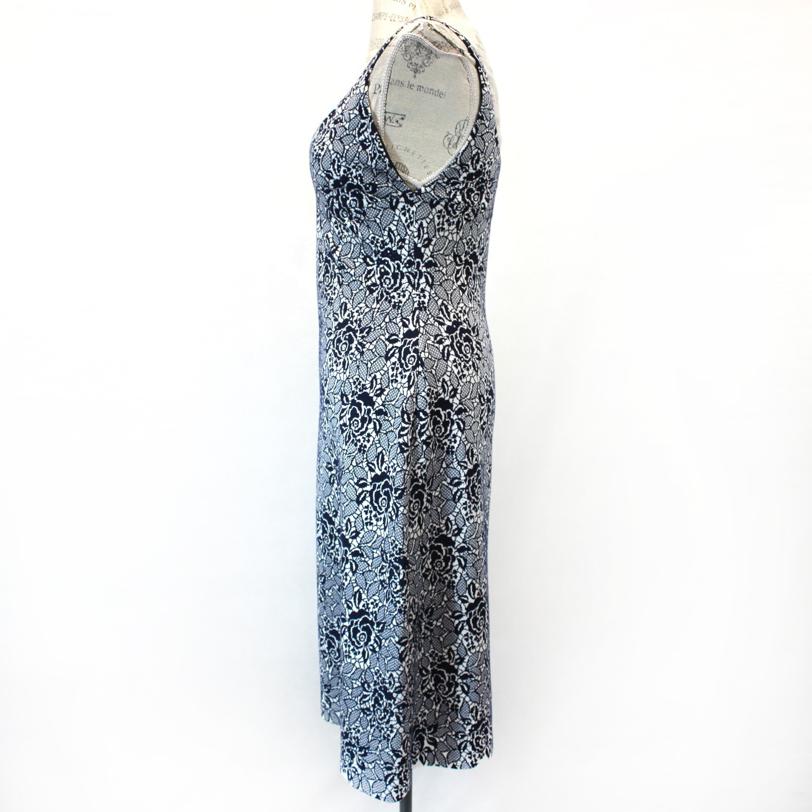 Evening Slim Elegant Beaded Floral Zip Dress Small No label