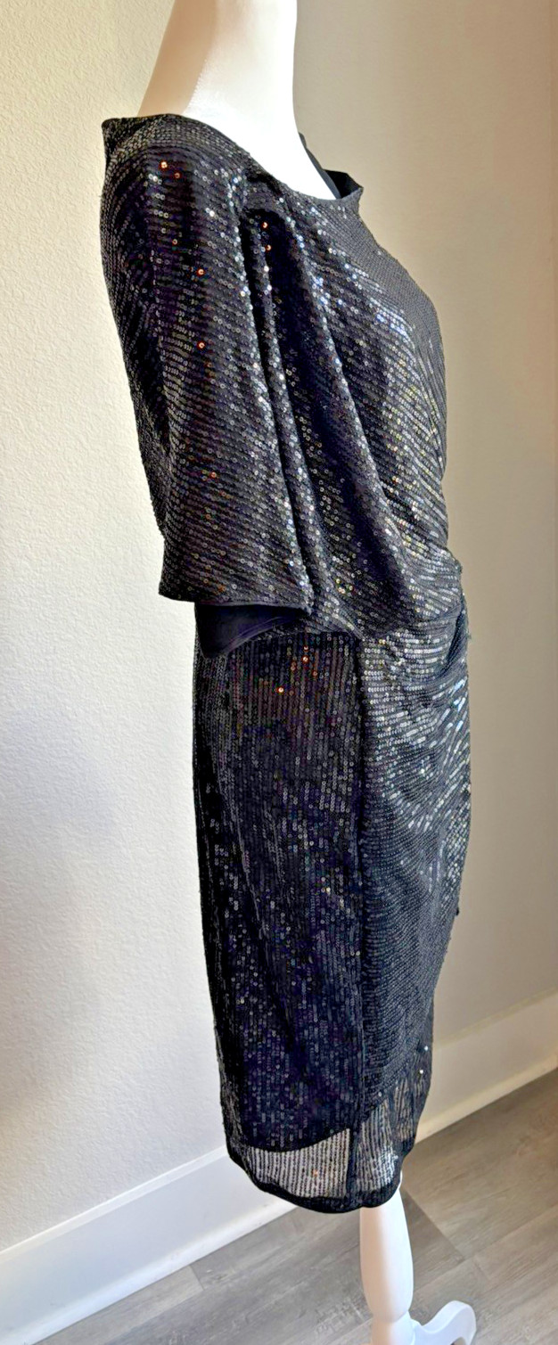 NWT Grace Karin Black Sequin One-Shoulder Cocktail Dress Size L Party Glam Club