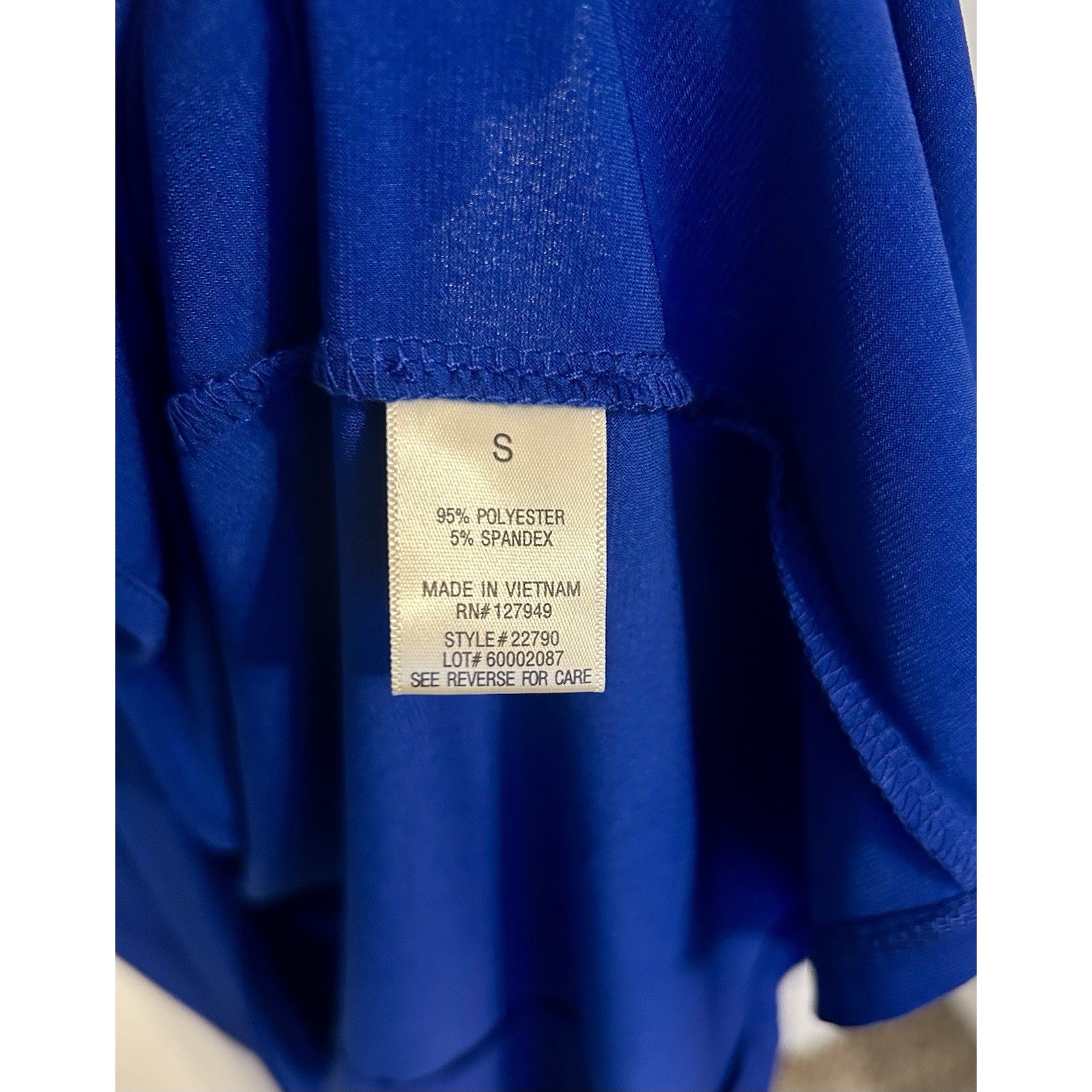Emma & Michele Royal Blue Faux Wrap Maxi Dress Gold Hardware Accent Size S