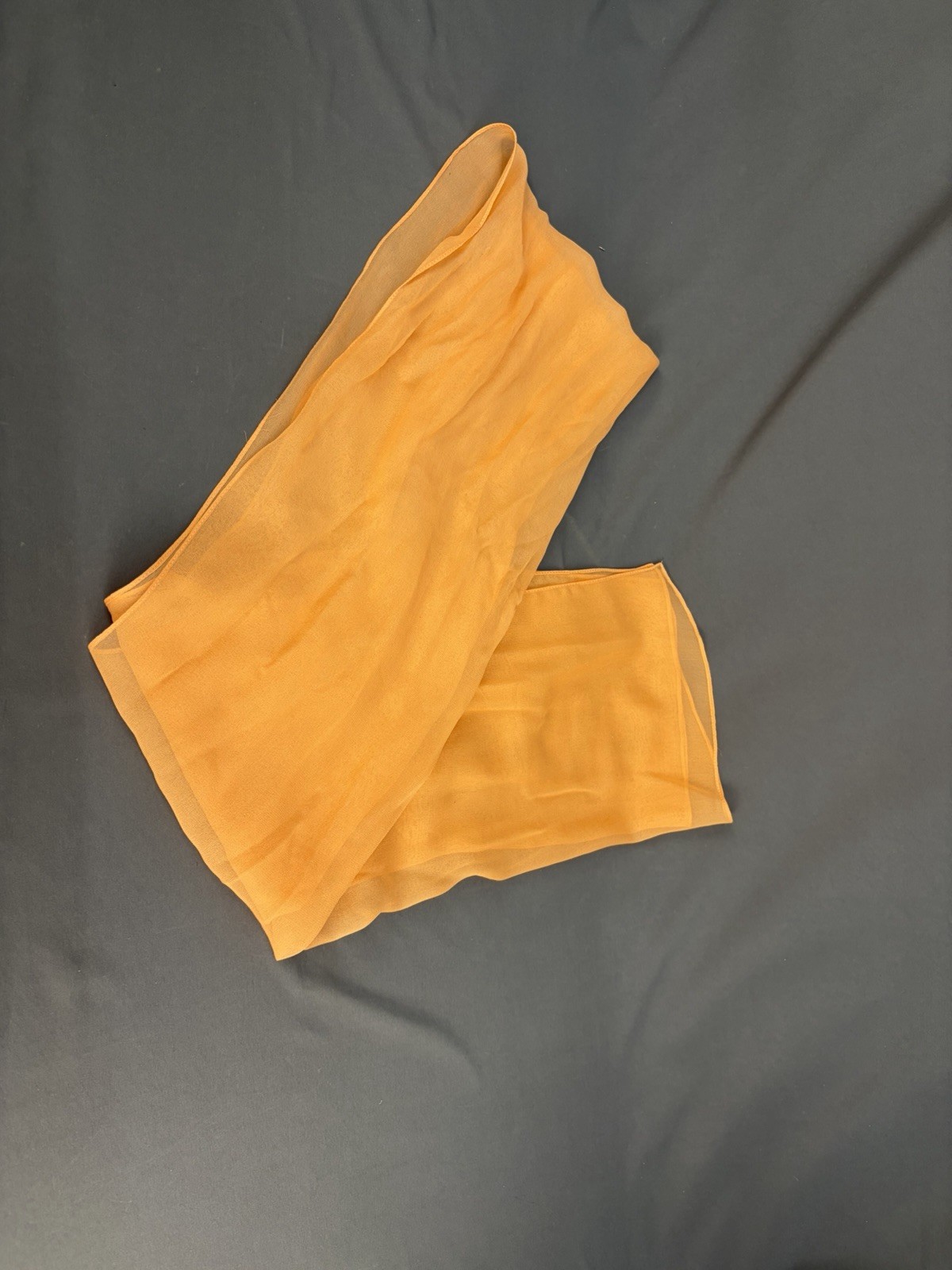 VTG CAILAN’D Orange Beaded Ruffled Midi Dress Size 16 with Matching Neck Scarf