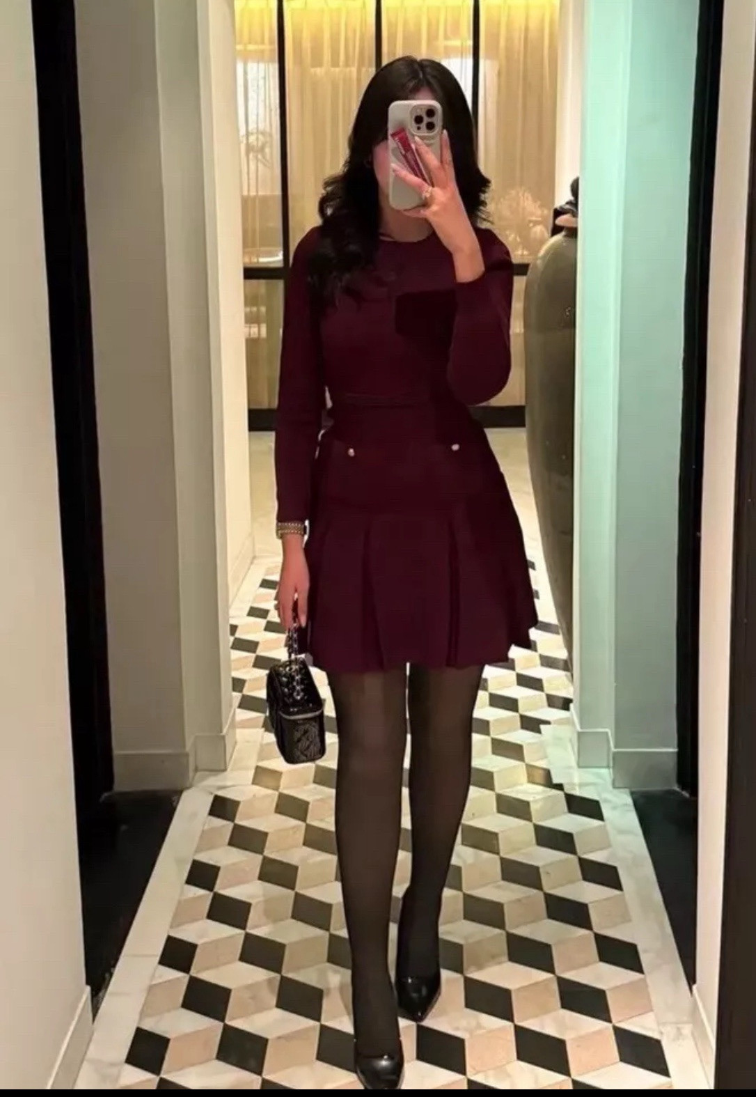 ZARA WOMAN FW24 NWT PLEATED SHORT KNIT DRESS BURGUNDY 2142/269 SIZE S, L,XL