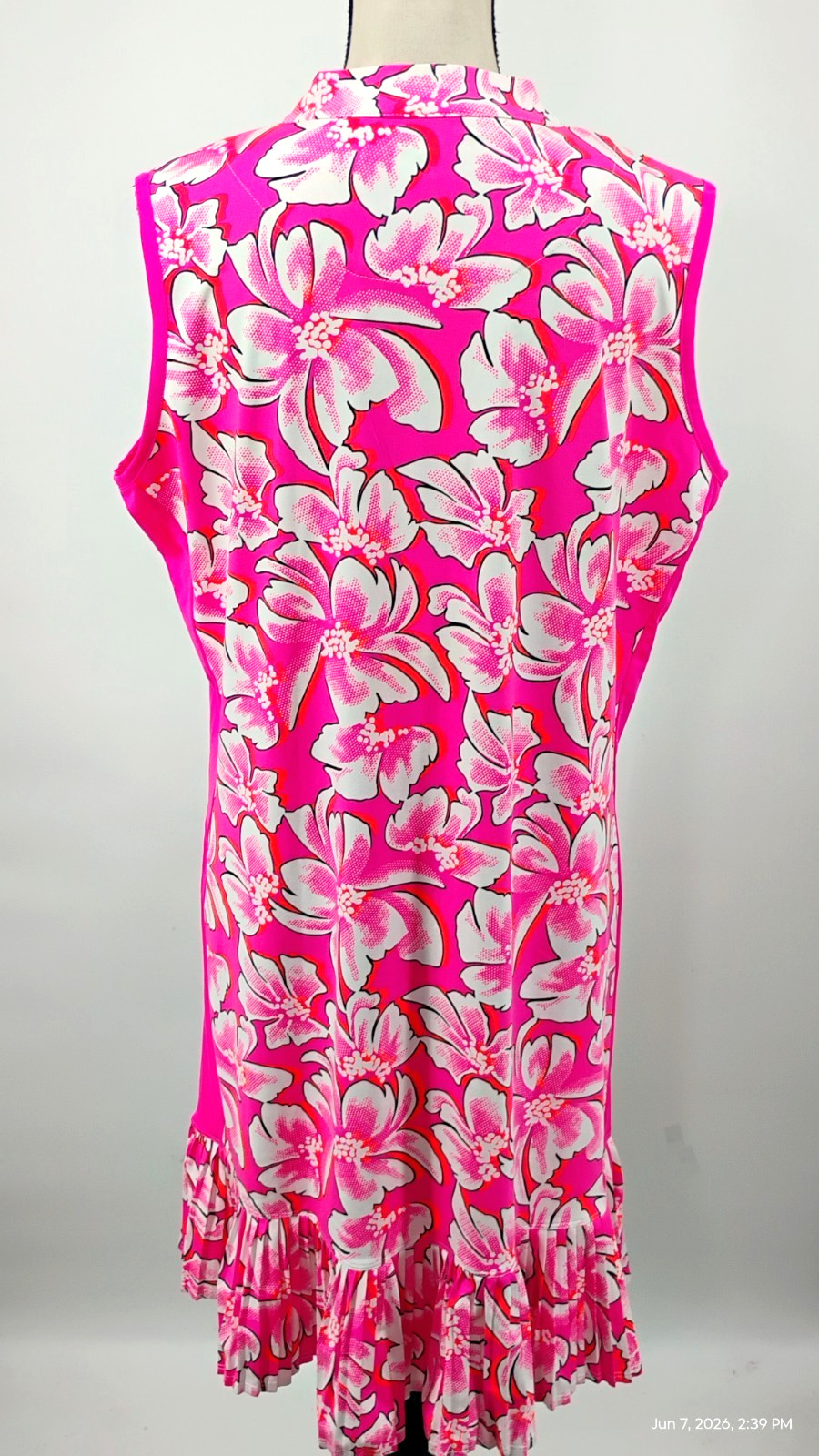 NEW Tail Activewear Nabila Sleeveless Dress UPF 50 Pink Sugar Blossom Floral XL