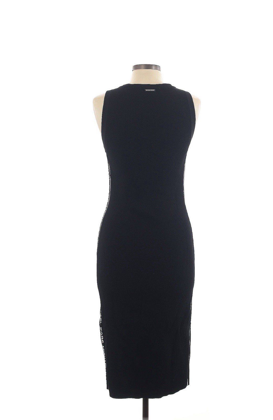 Michael Michael Kors Black Ribbed Knit Sleeveless Bodycon Midi Dress Size L